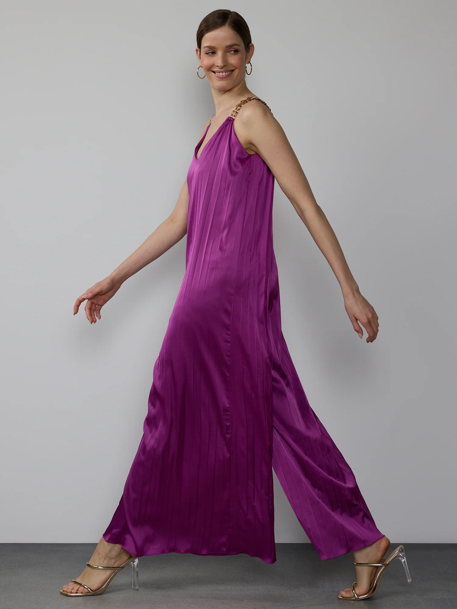 Sleeveless Pleated Plisse Jumpsuit - Image 2