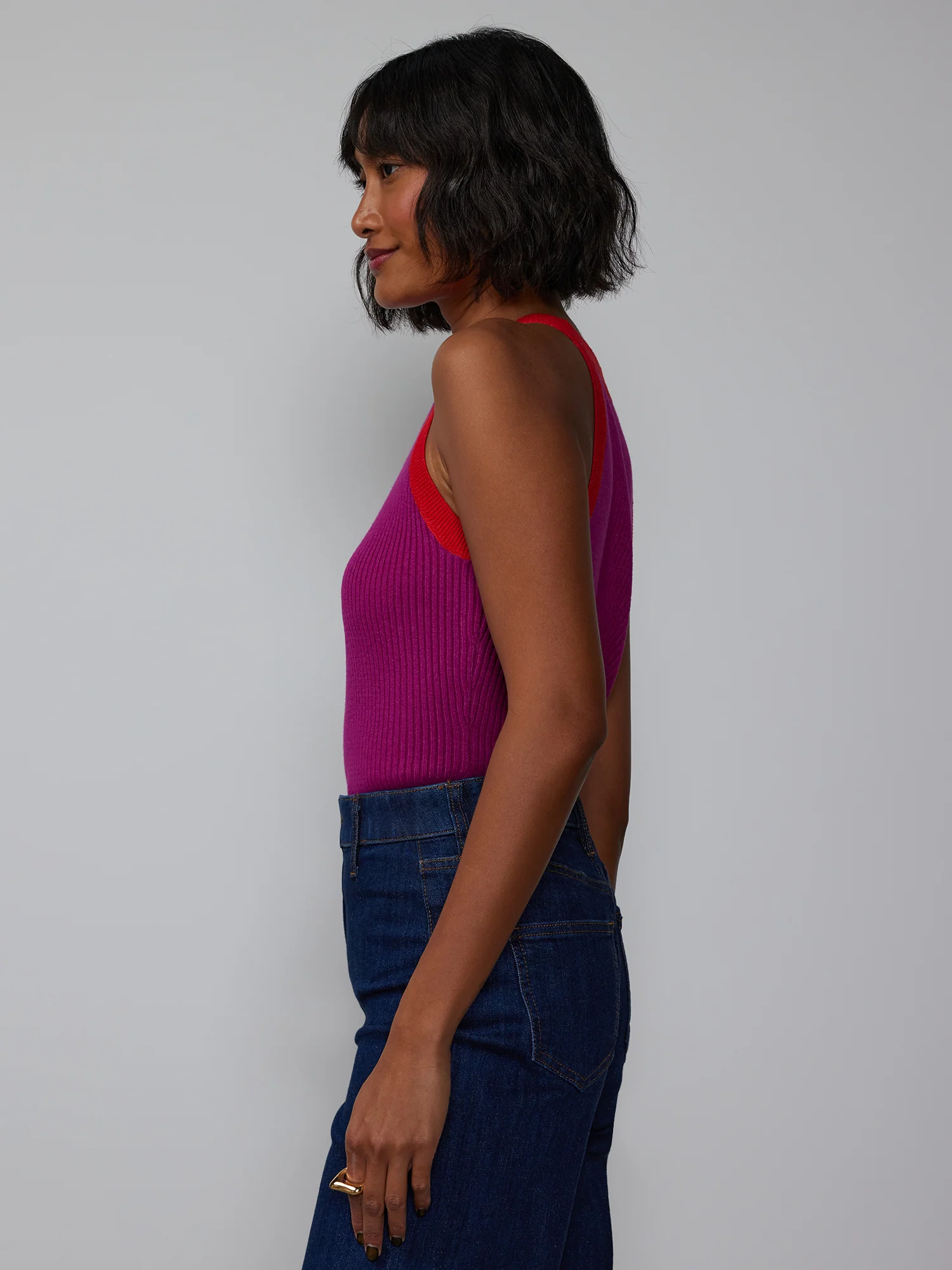 Sleeveless Racer Sweater Tank - Image 11