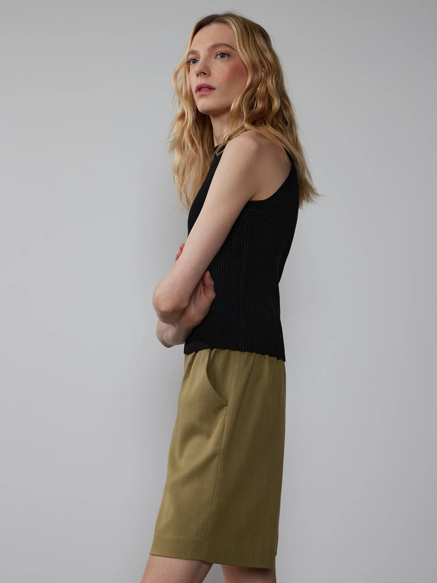 Sleeveless Racer Sweater Tank - Image 2