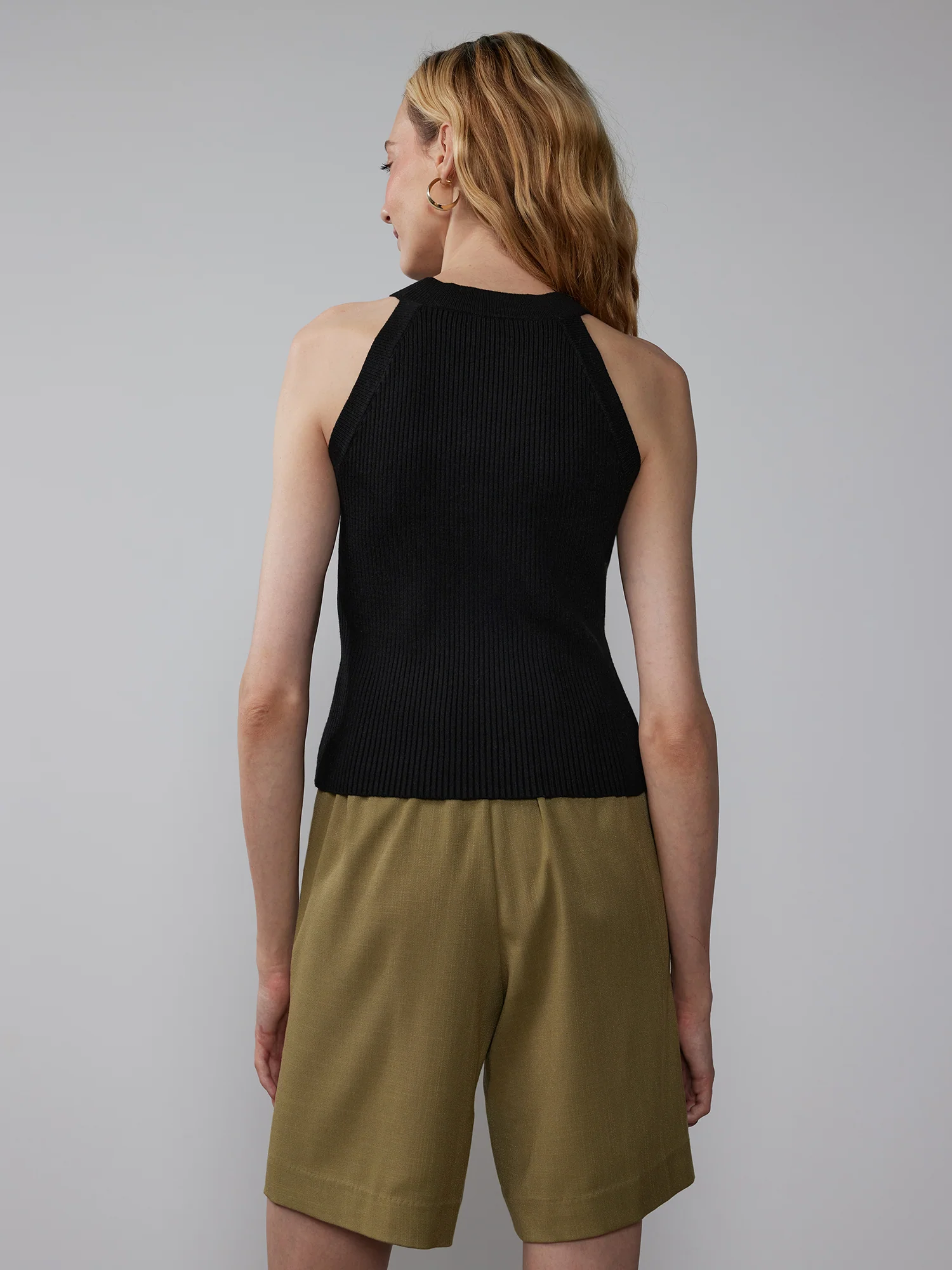 Sleeveless Racer Sweater Tank - Image 3