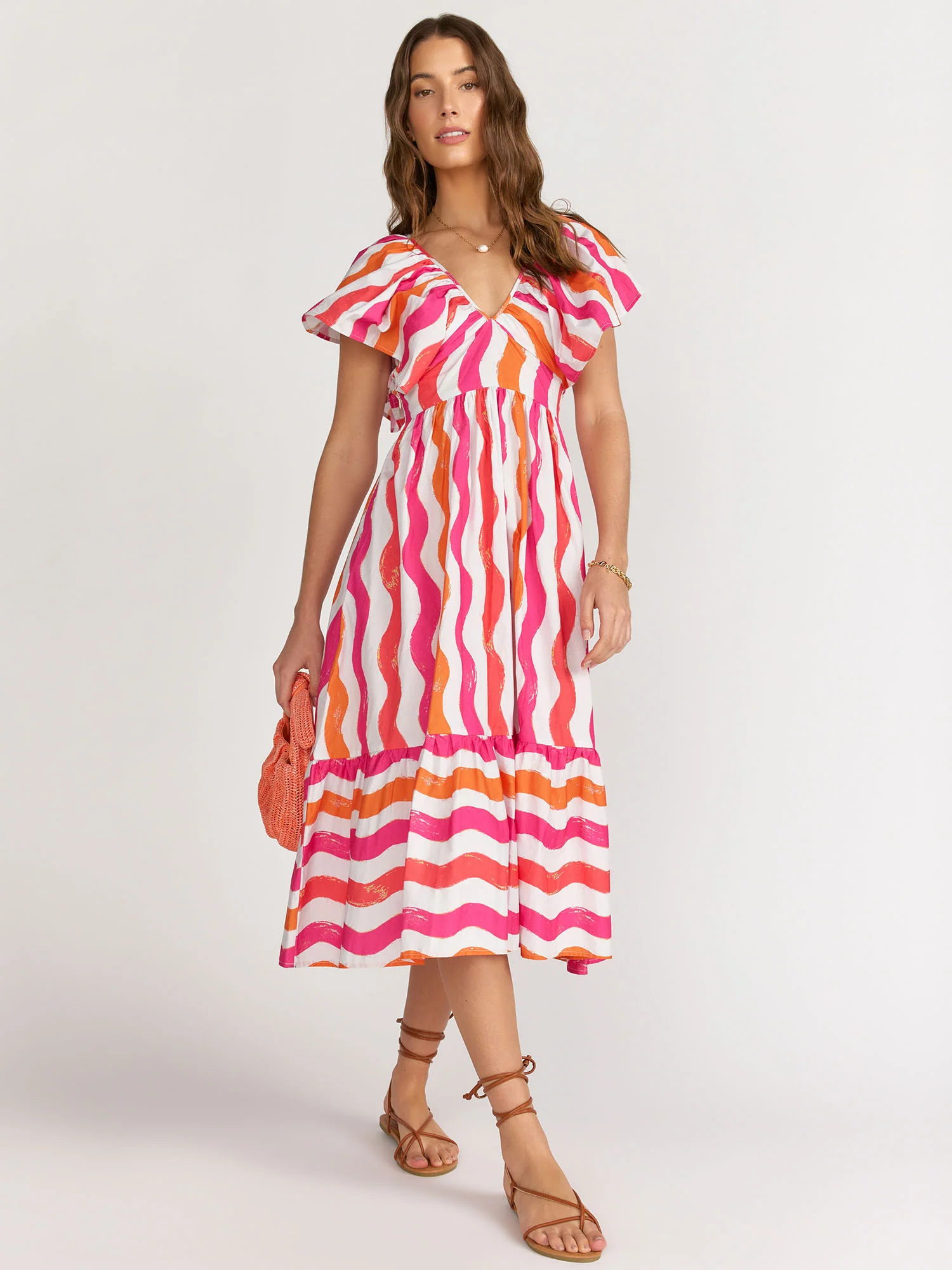 Flying Tomato Ruffle Sleeve Striped Dress - Brands We Love