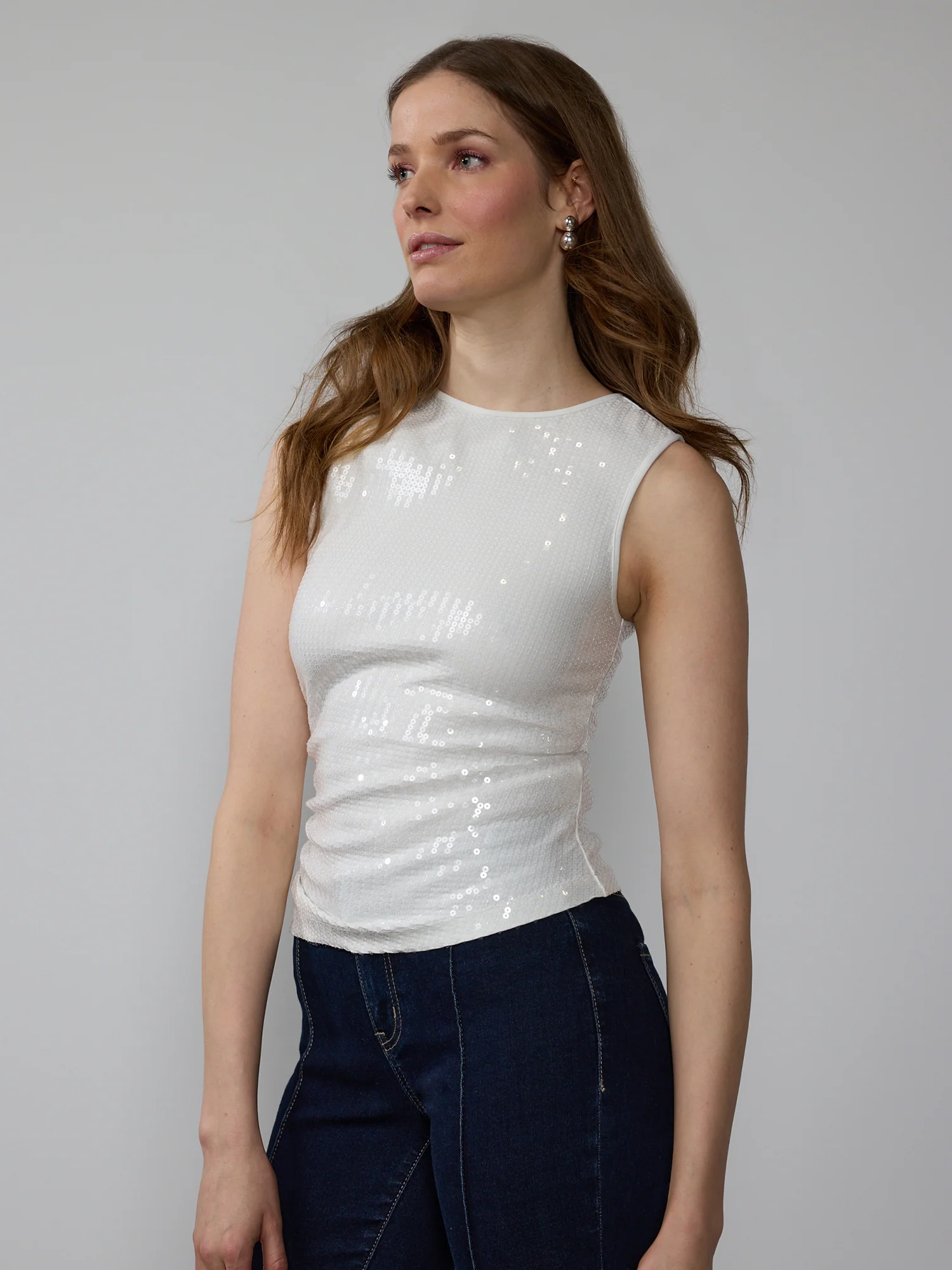 Sequin Ruched Tank Top - Image 12