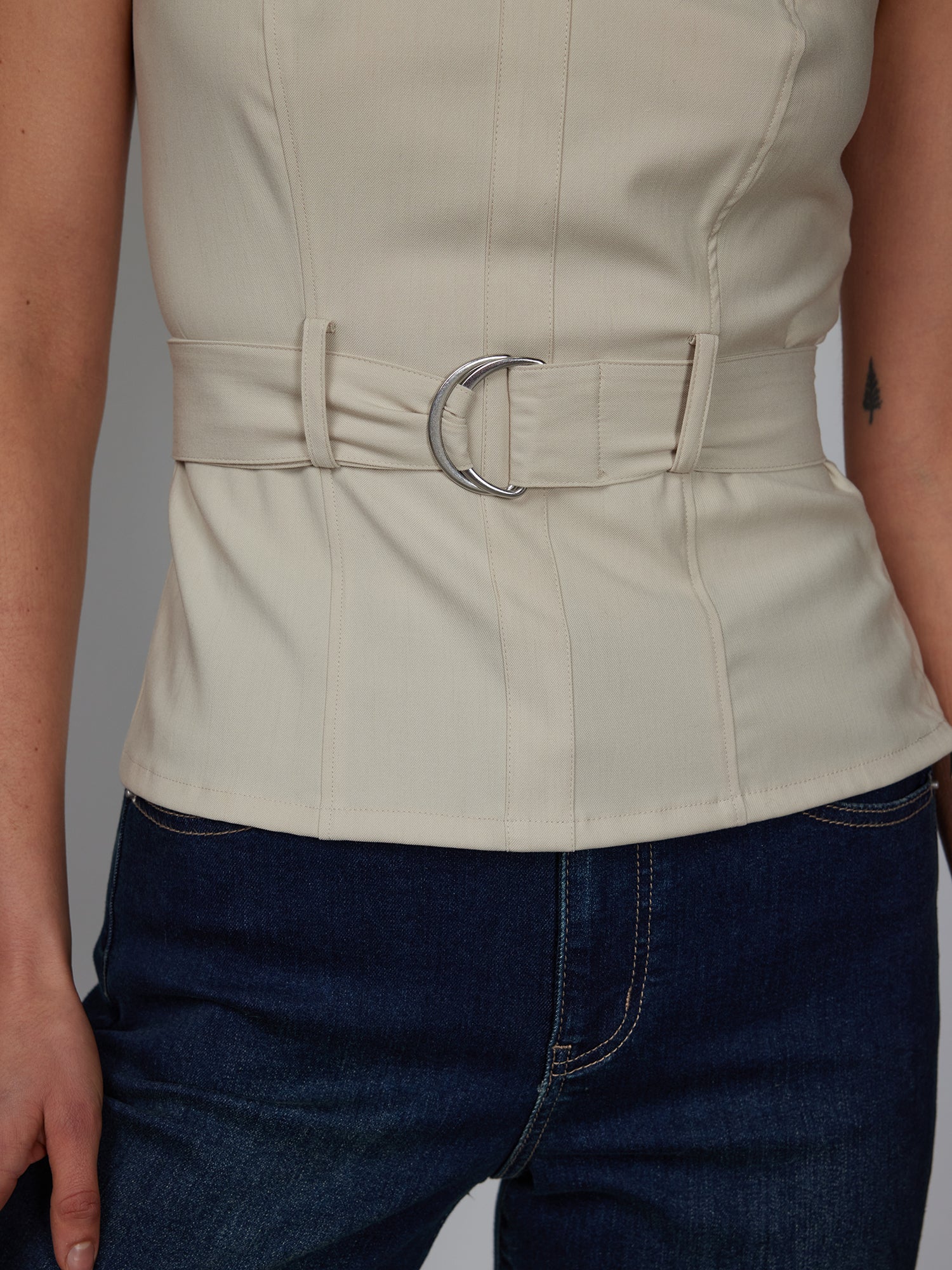 Square Neck Belted Tank Top - Image 9