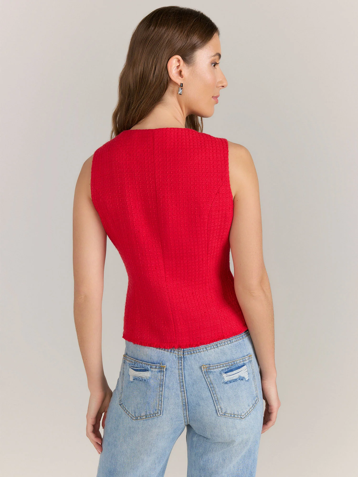 Endless Rose Sleeveless Tweed Double Breasted Tailored Top - Brands We Love - Image 3