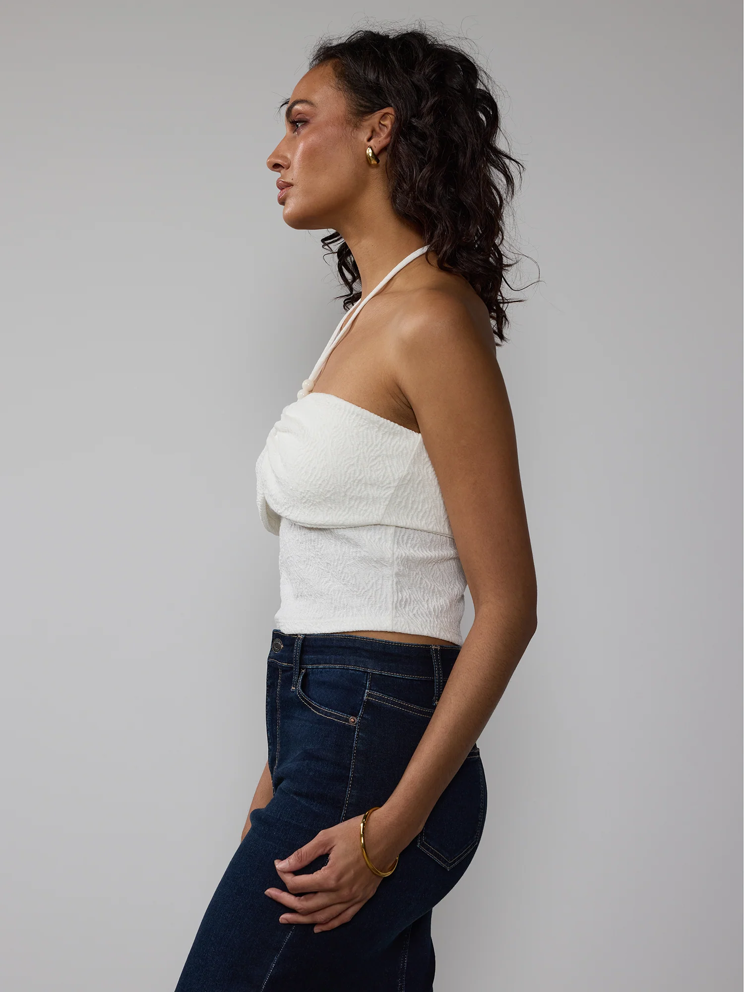 Textured Knit Halter Neck Top - Image 2