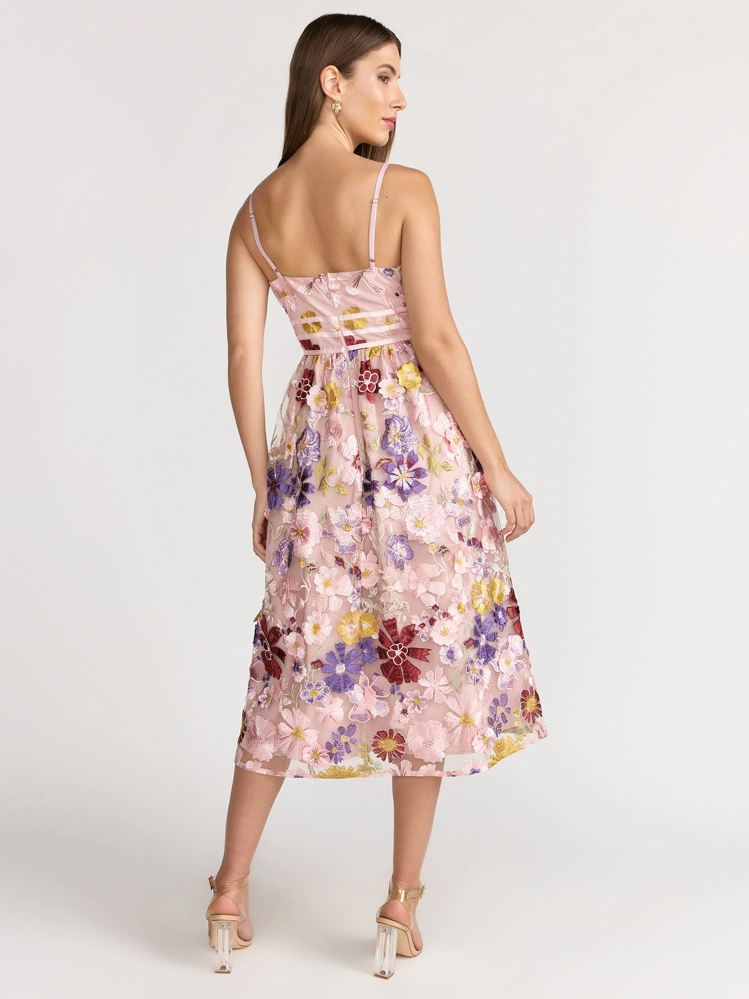 Just Me Sleeveless 3D Floral Maxi Dress - Brands We Love - Image 3