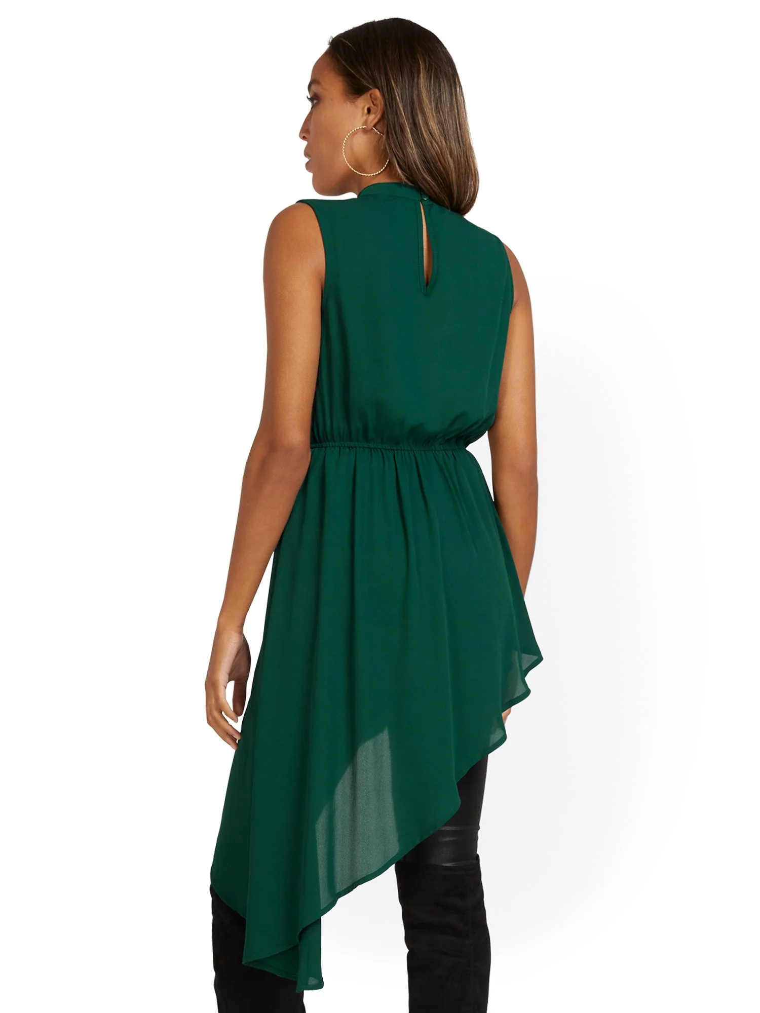 Sleeveless Asymmetrical Blouse - Image 3