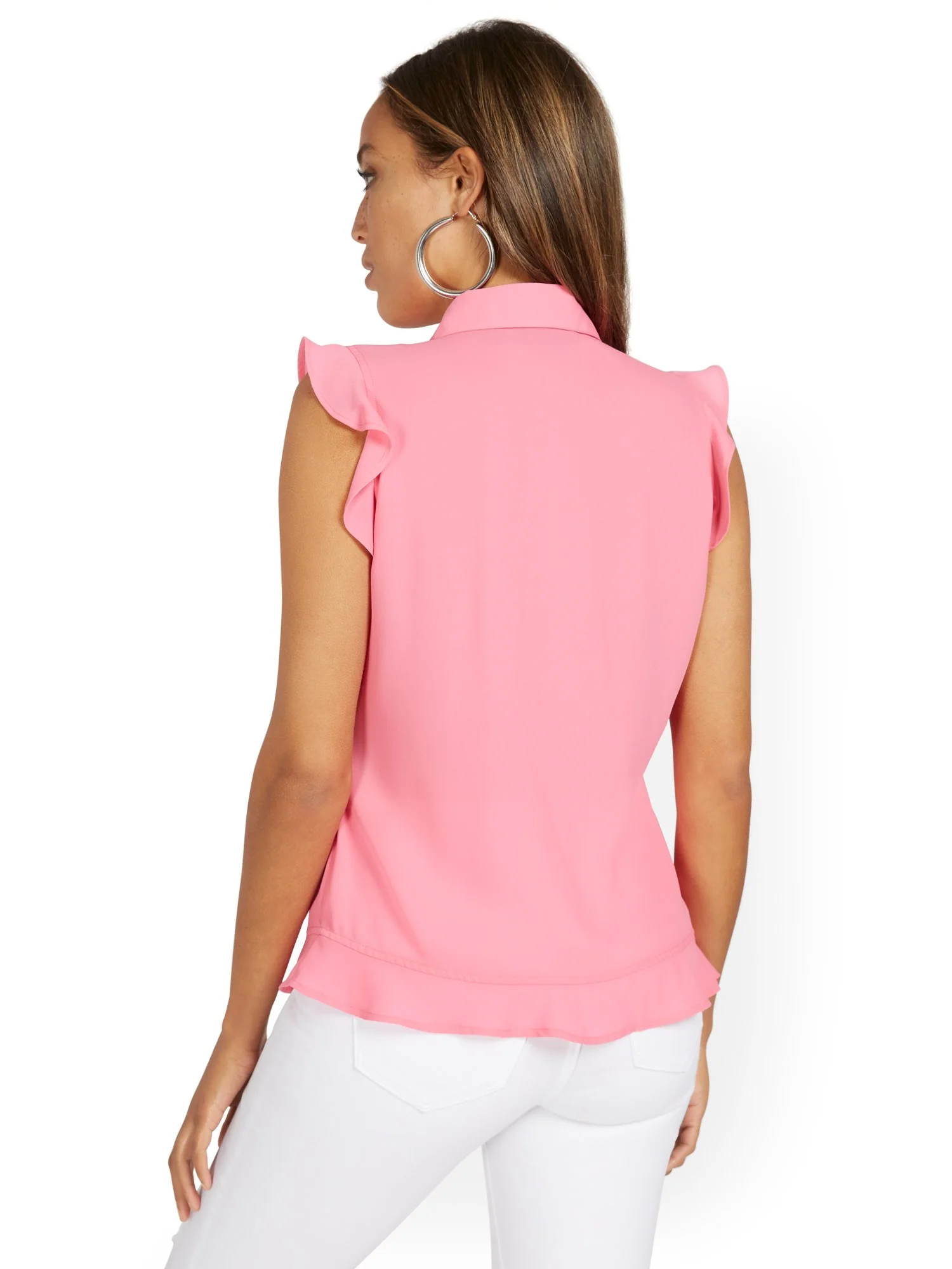 Sleeveless Button-Front Flouncy Top - Image 16
