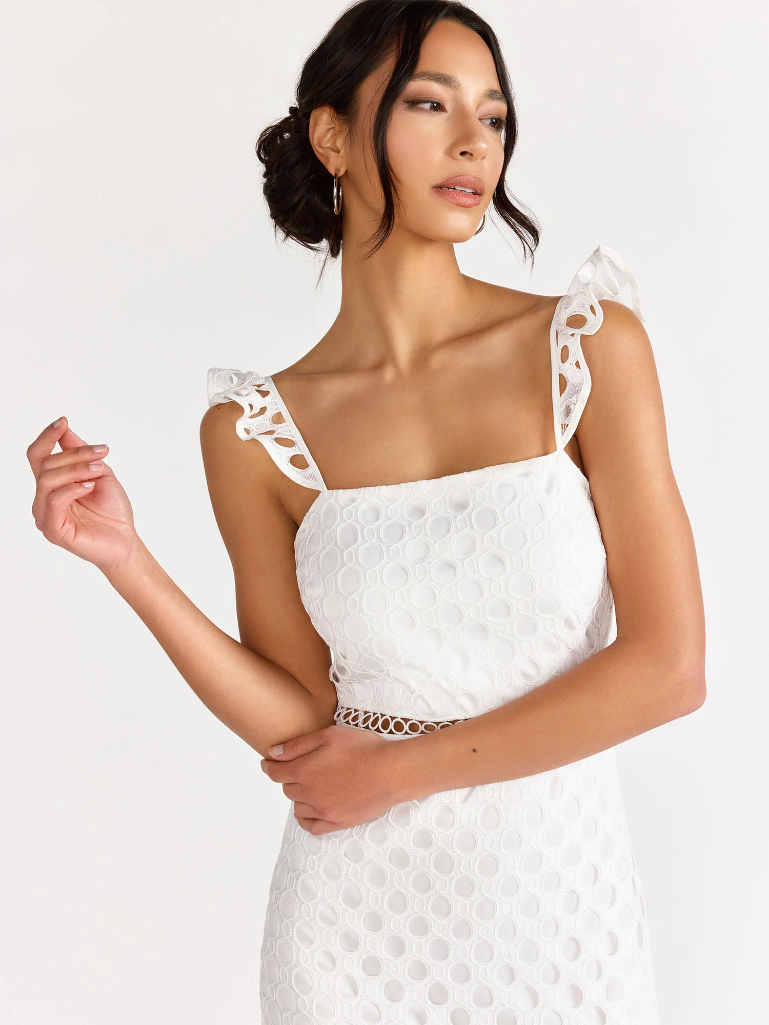 Just Me Sleeveless Crochet Lace Sheath Dress - Brands We Love - Image 3