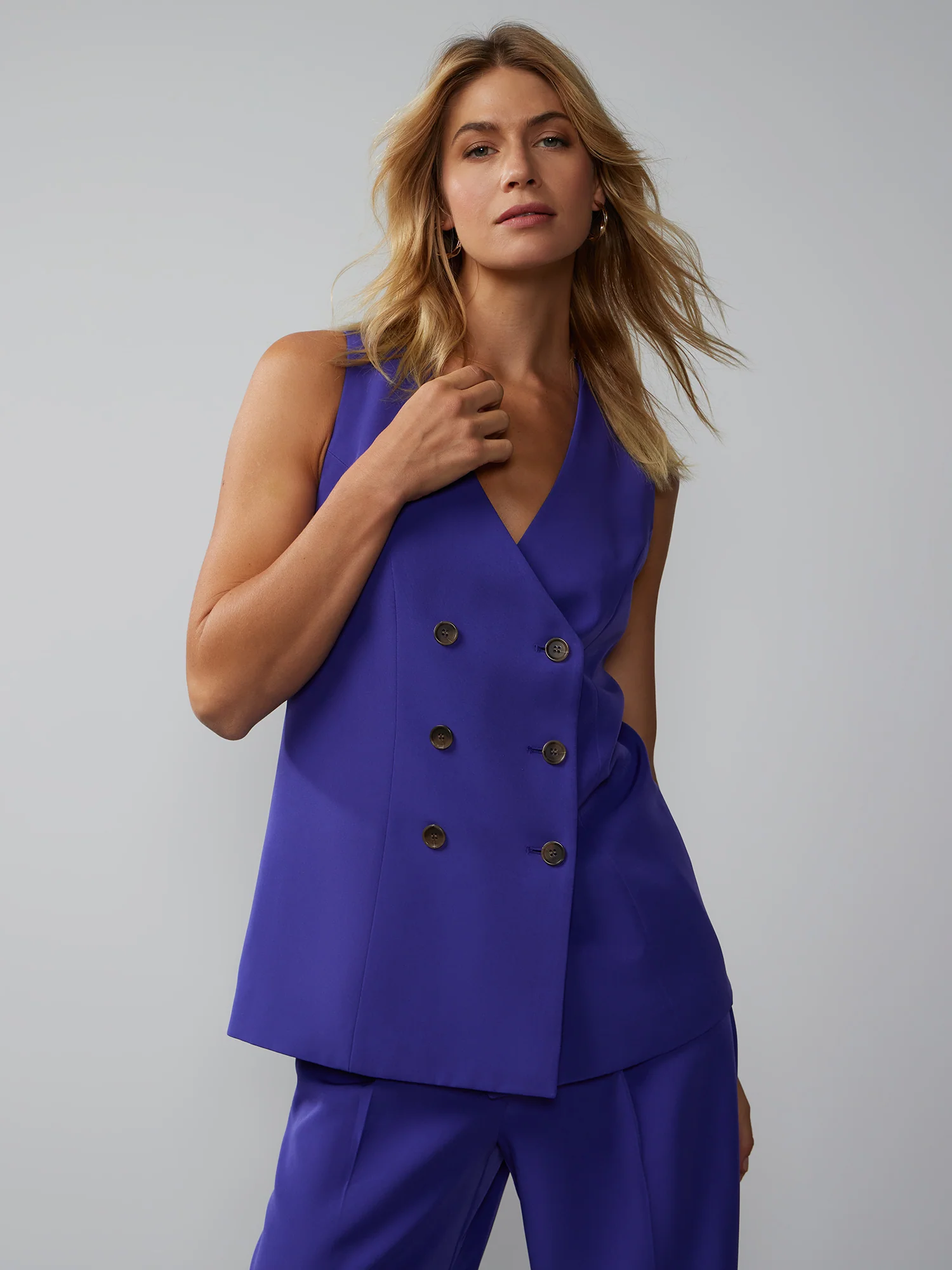 Sleeveless Double Breasted Vest - Image 7