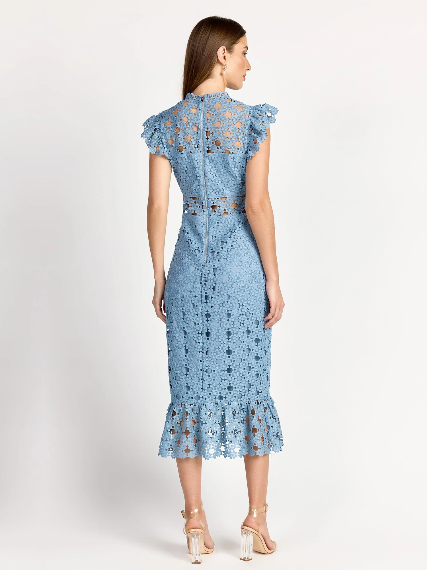 Sleeveless Illusion Crochet Lace Midi Dress - Just Me - Image 14