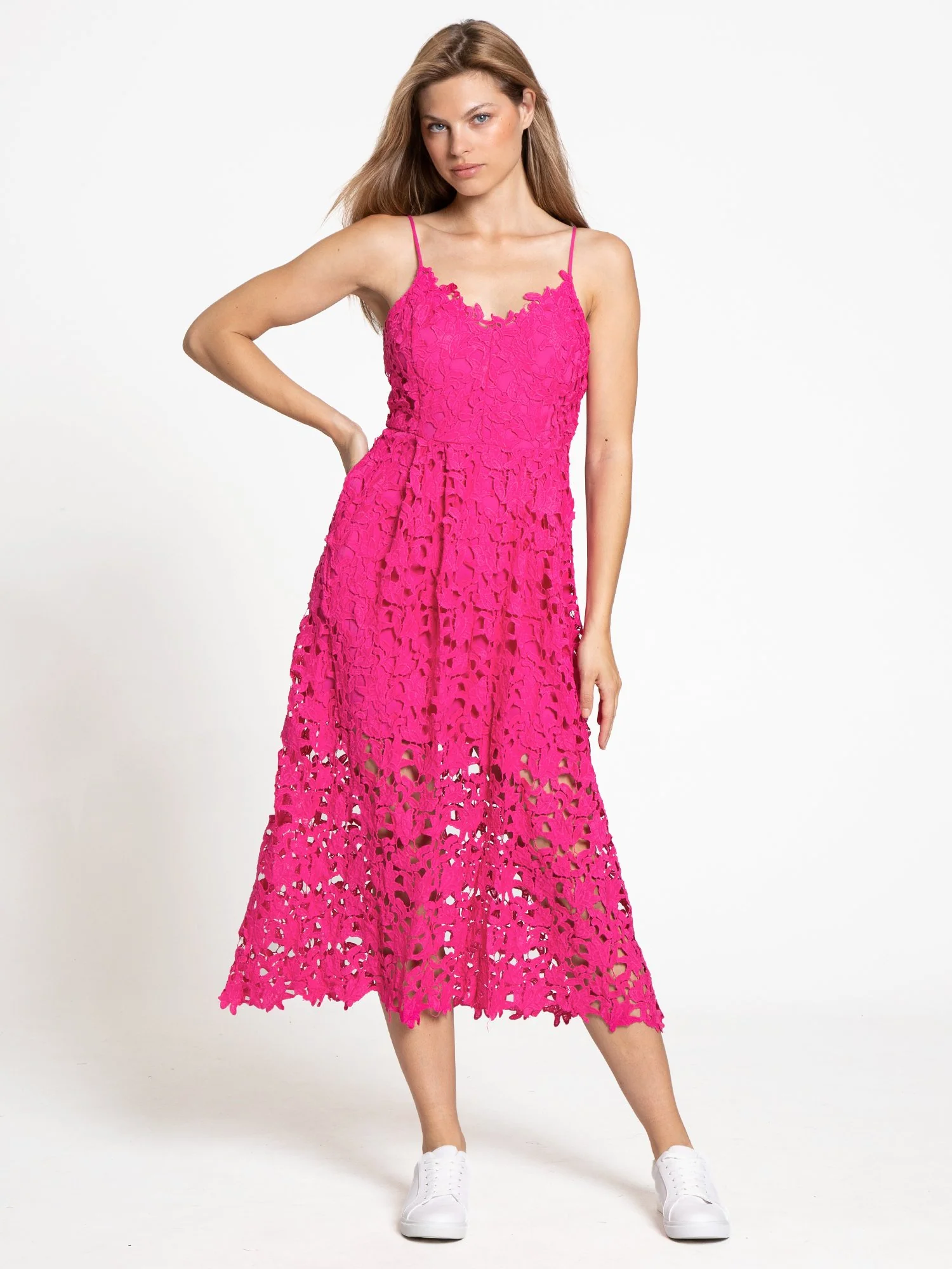 Endless Rose Sleeveless Lace Flare Midi Dress - Brands We Love