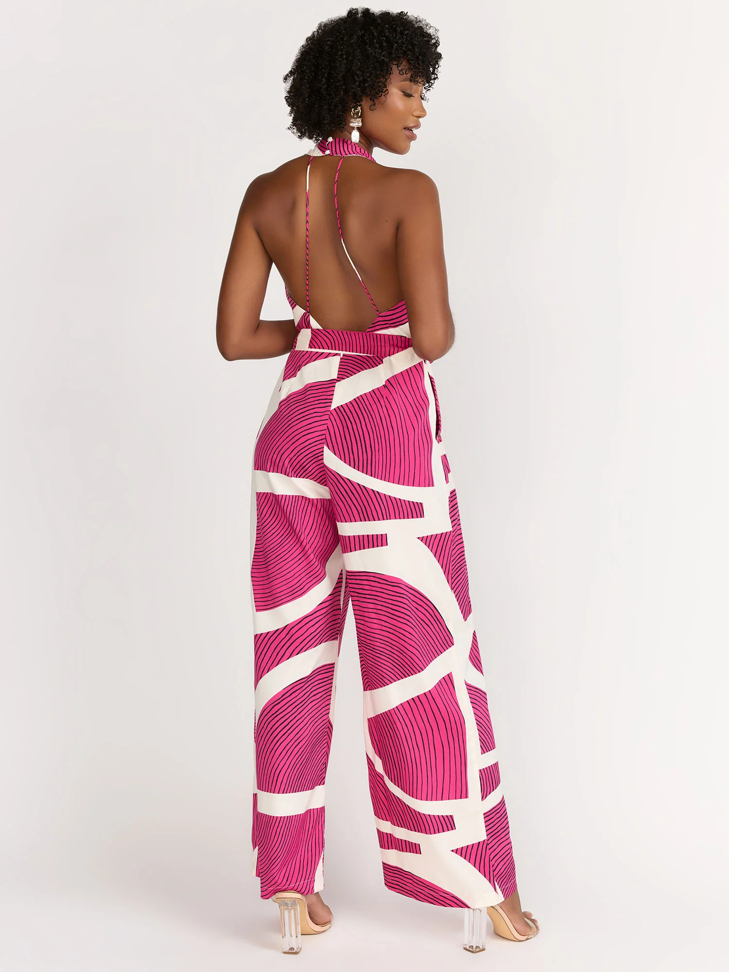 Milk & Honey Sleeveless Printed Self-Tie Surplice Jumpsuit - Brands We Love - Image 4