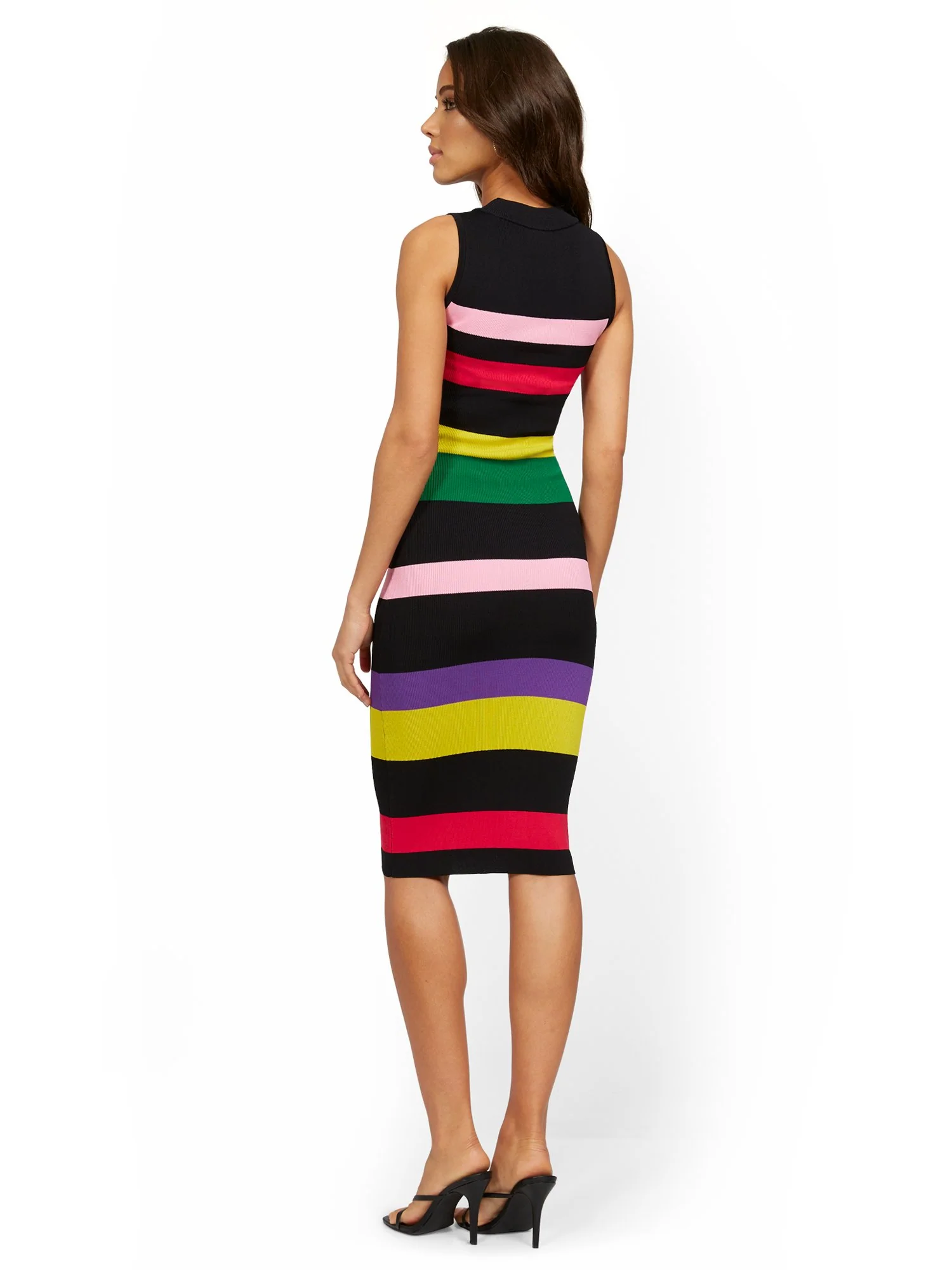Sleeveless Stripe Sweater Dress - Image 3