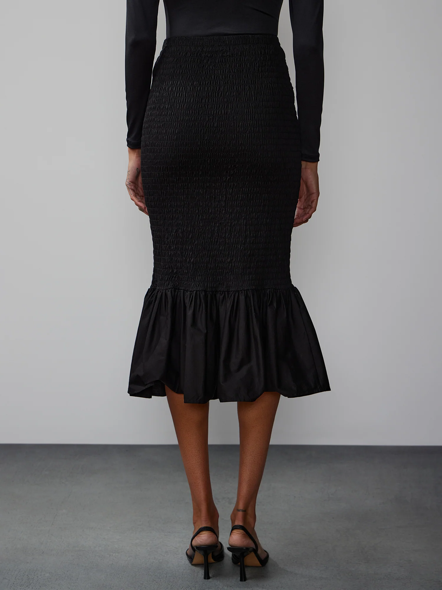 Smocked Mermaid Midi Skirt - Image 3