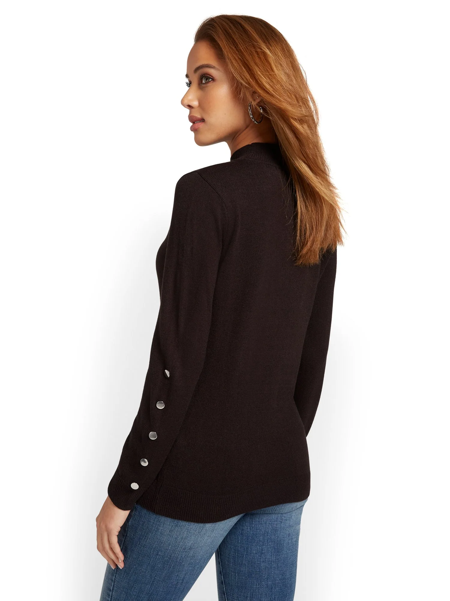 Snap-Sleeve Turtleneck Sweater - Image 3