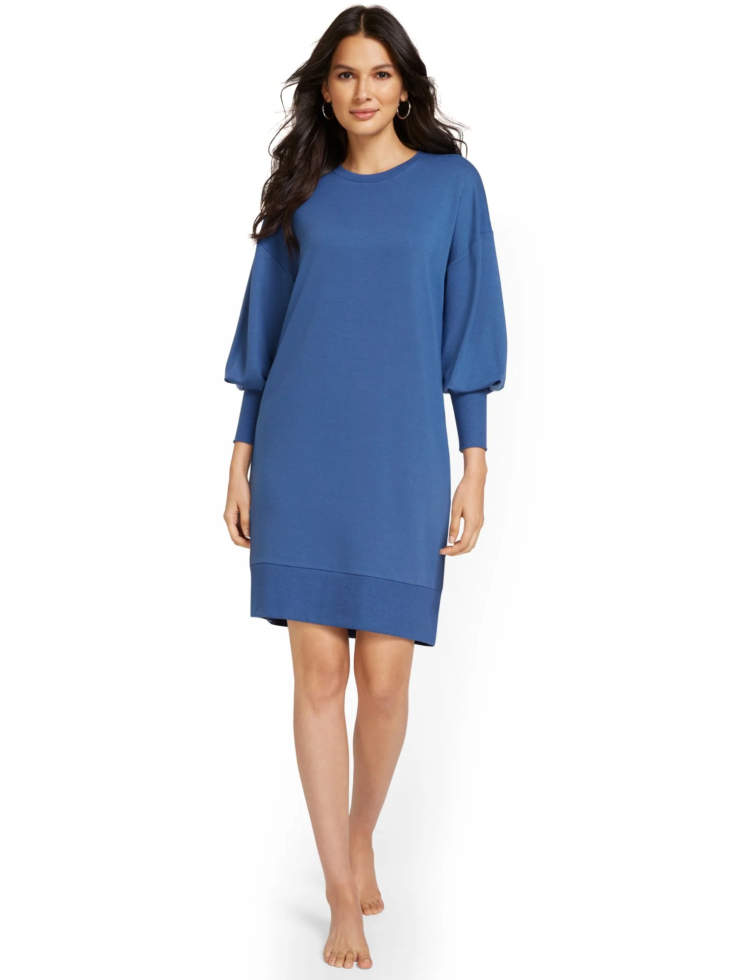 Solid Sweatshirt Dress - Image 2