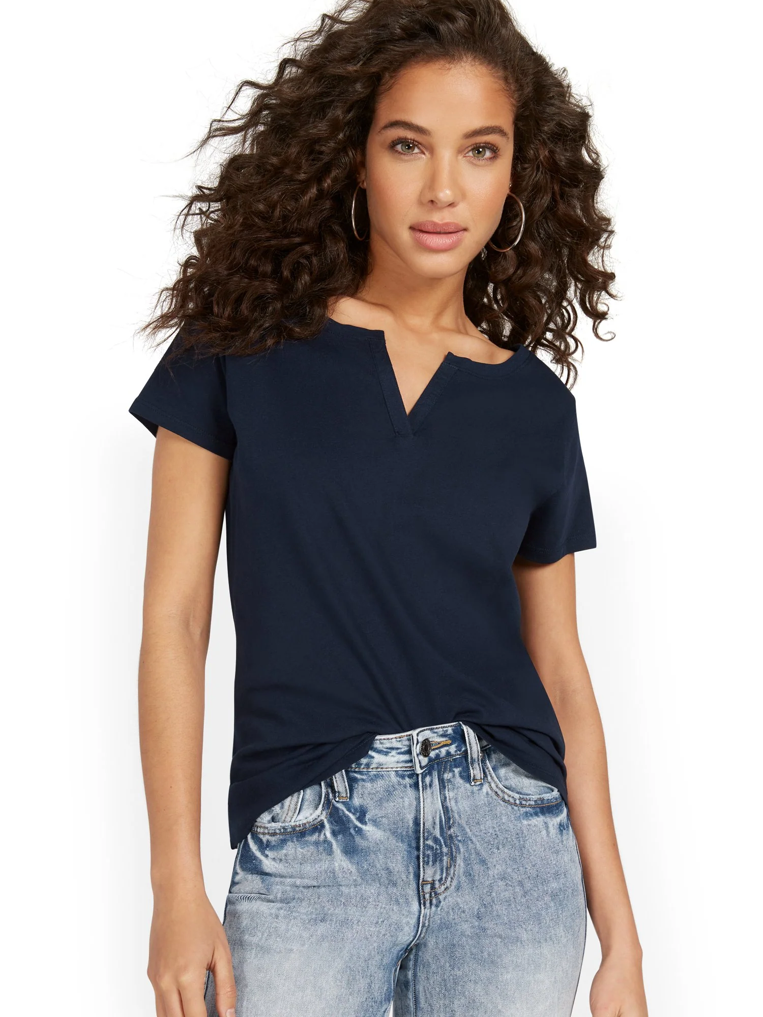 Split-Neck Perfect Tee - Image 15