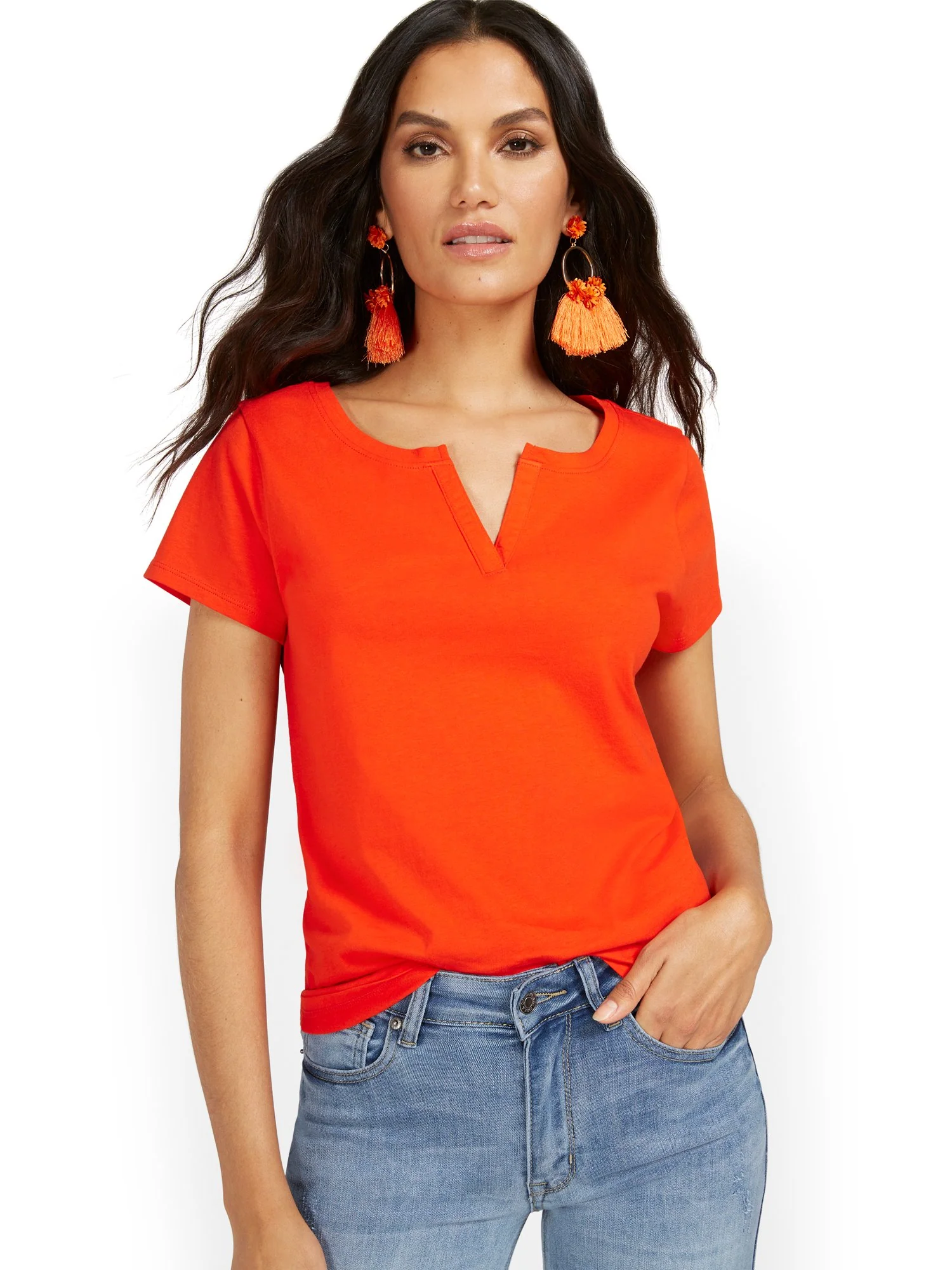 Split-Neck Perfect Tee - Image 21