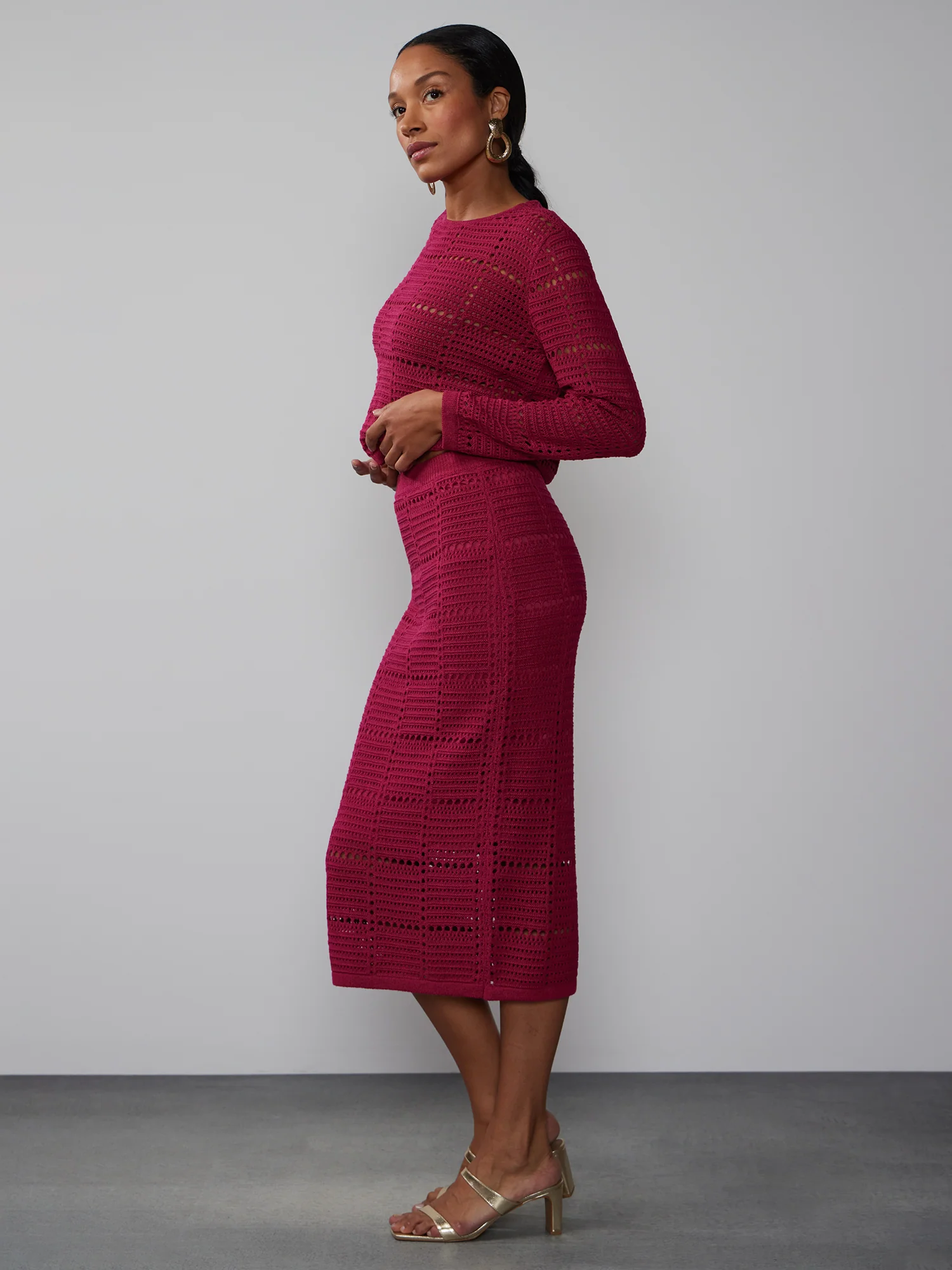 Open Stitch Knit Skirt - Image 2