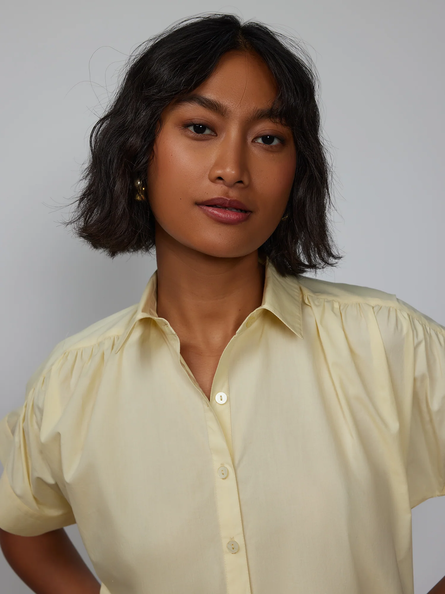 Shirred Shoulder Popover Shirt - Image 4