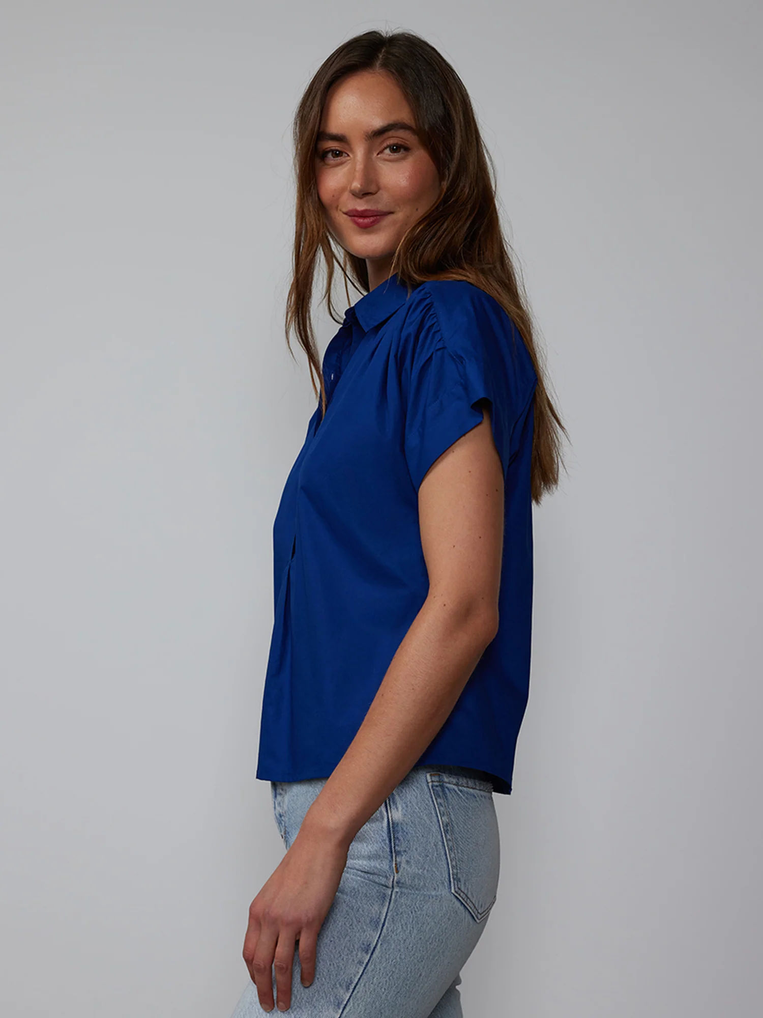 Shirred Shoulder Popover Shirt - Image 7