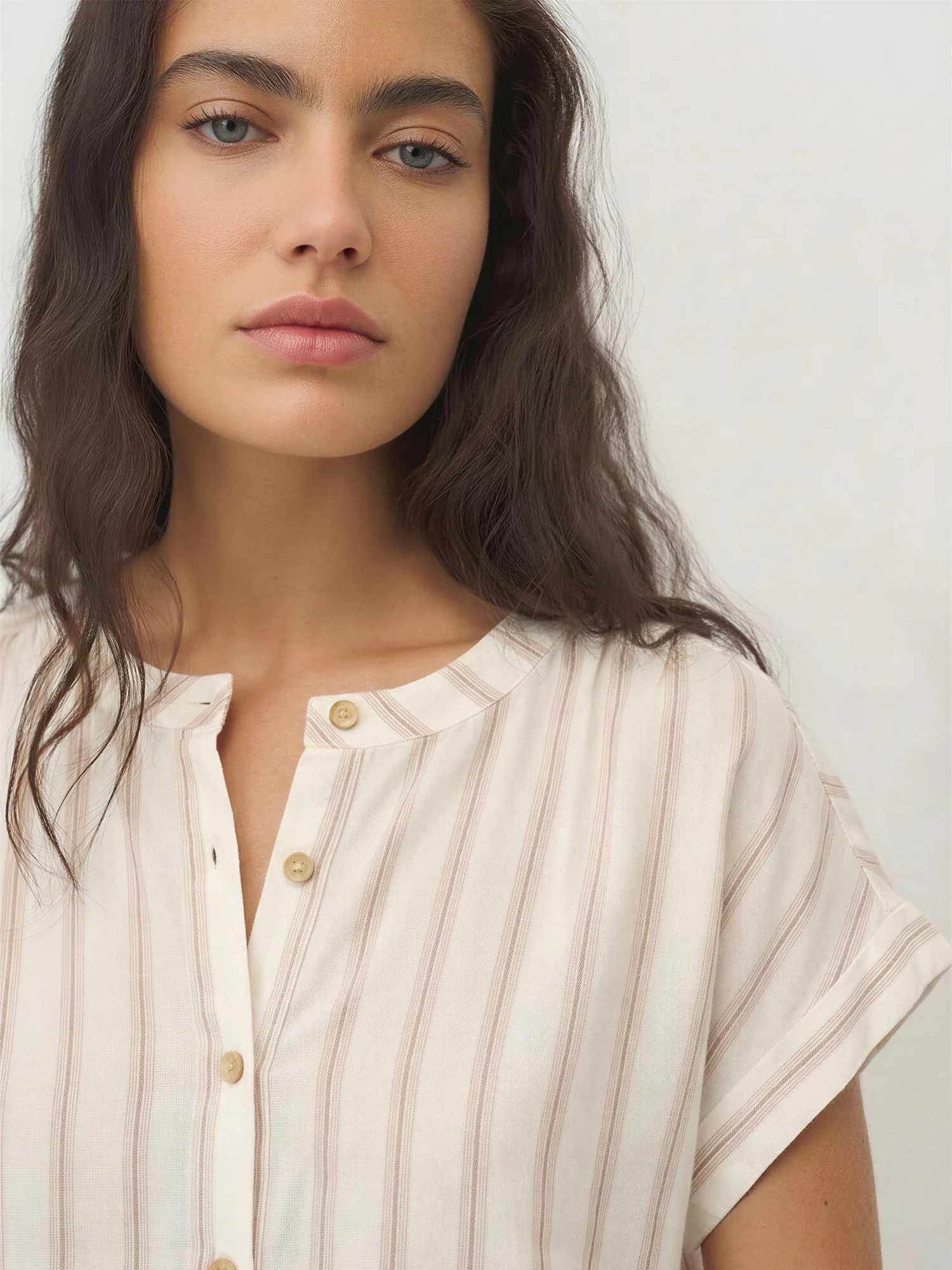 Short Sleeve Striped Button Down Shirt - Image 4