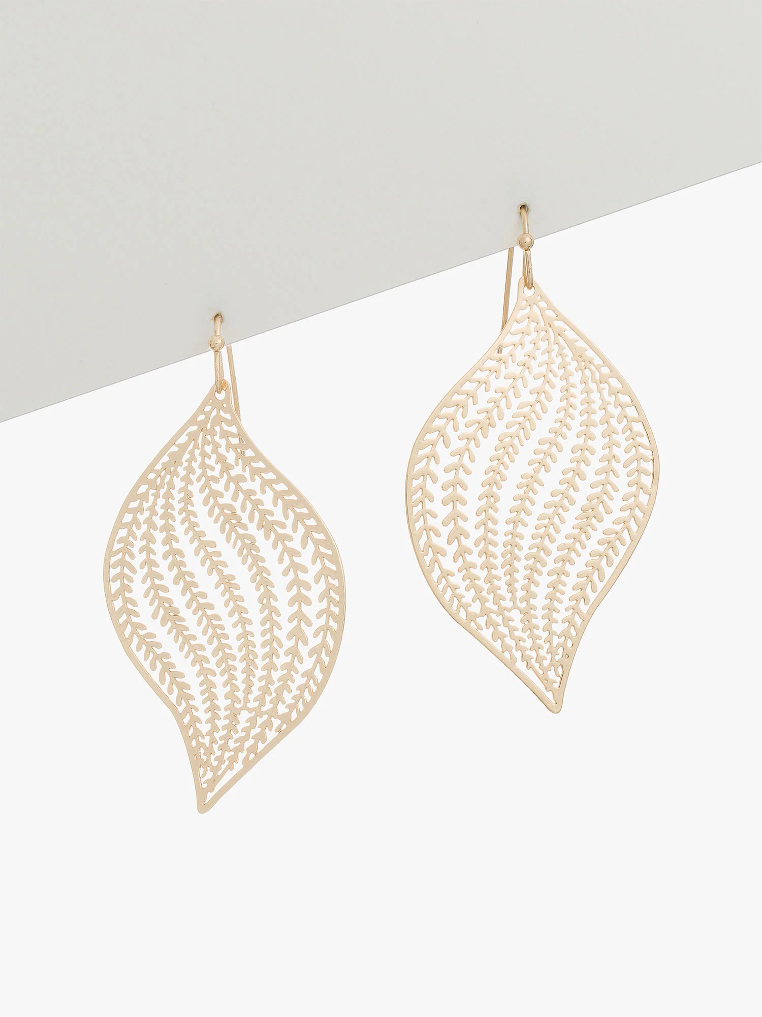 La Radiant Stamped Leaf Dangle Earrings - Brands We Love - Image 3