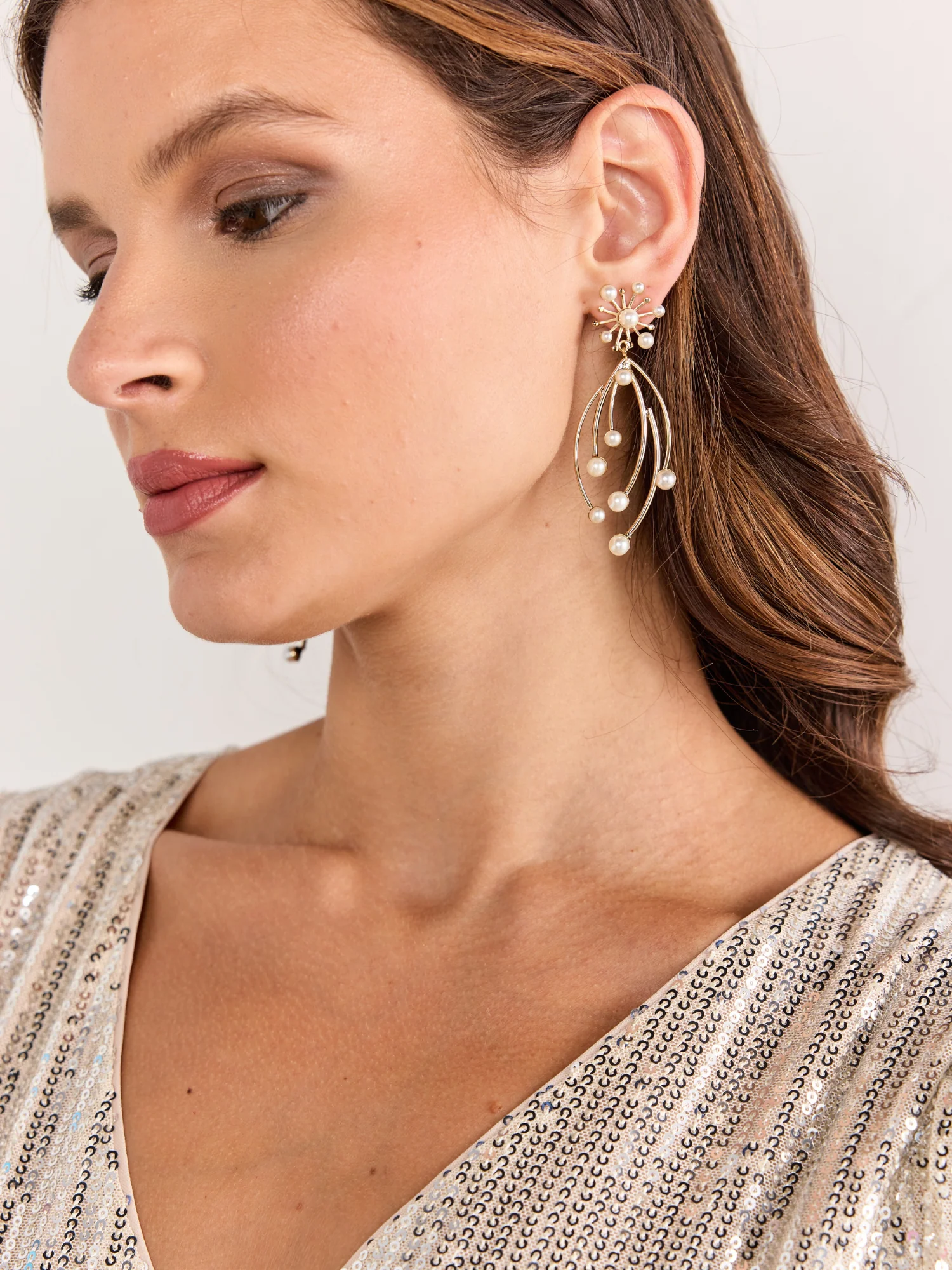 Vieste Rosa Starburst Pearl Drop Earring - Brands We Love - Image 4
