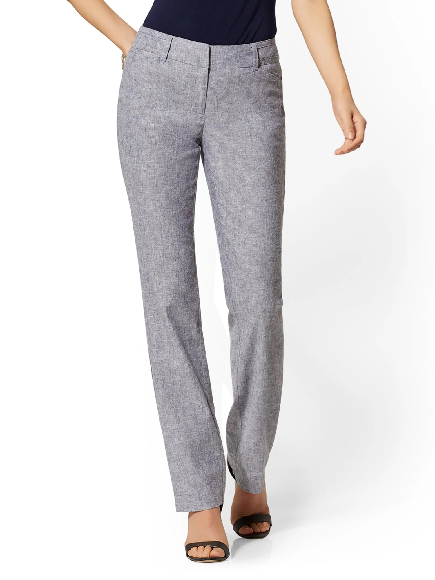 Straight Leg Pant - Signature Fit - City Stretch Linen Flex - 7th Avenue - Image 9