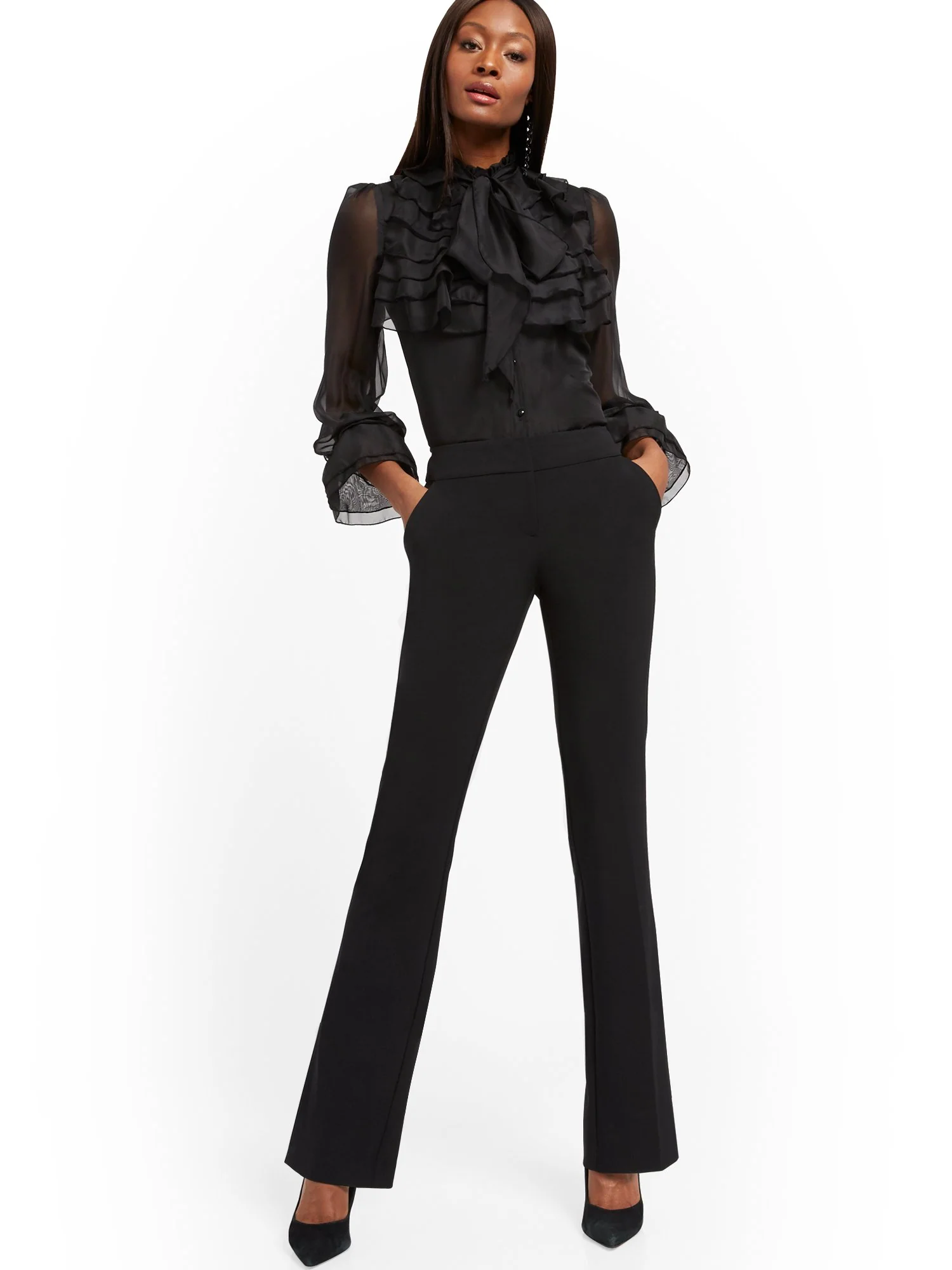 Straight-Leg Pant - Signature Fit - Double Stretch - 7th Avenue - Image 4