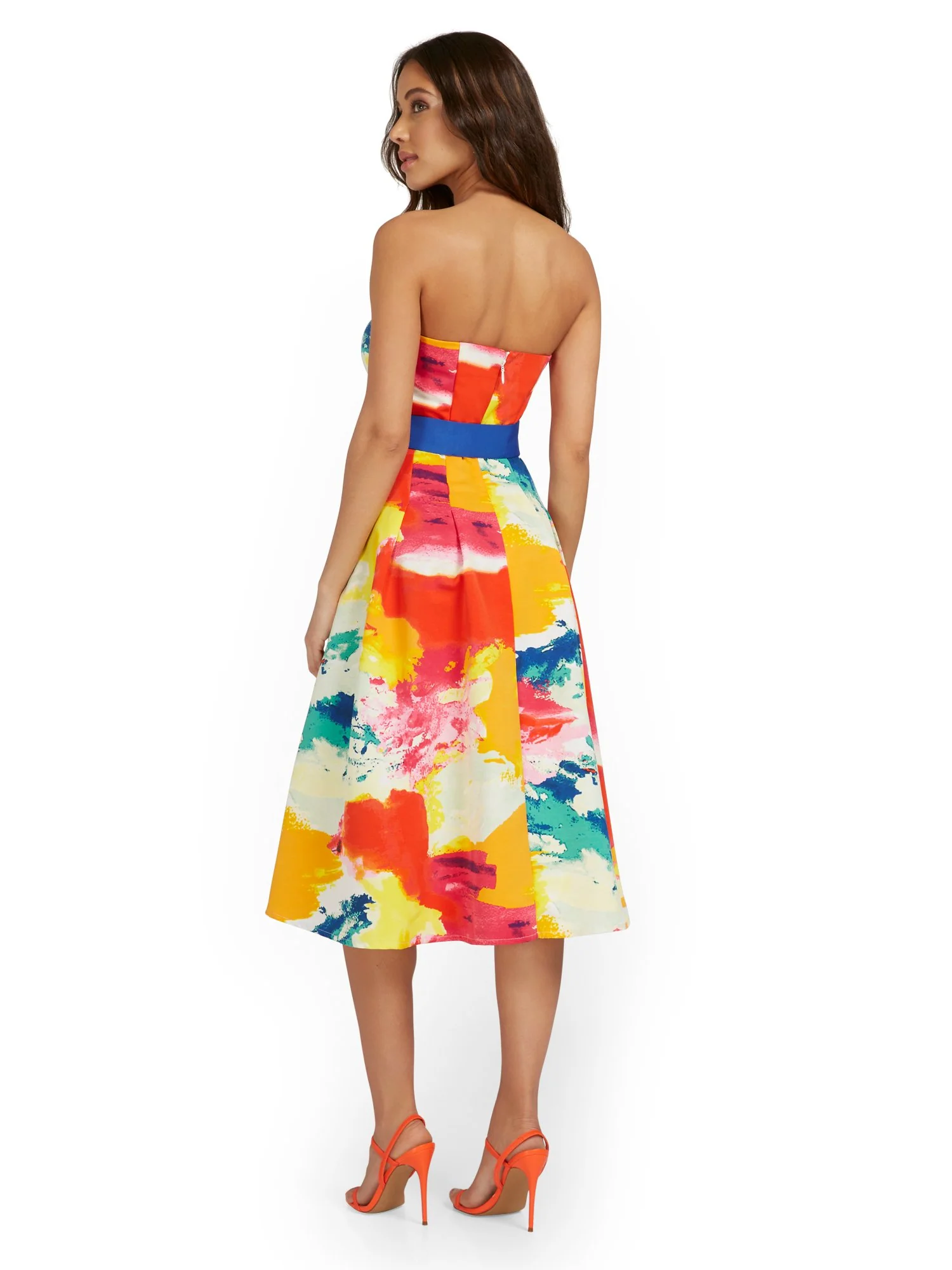 Strapless Bow-Front Midi Dress - Image 3