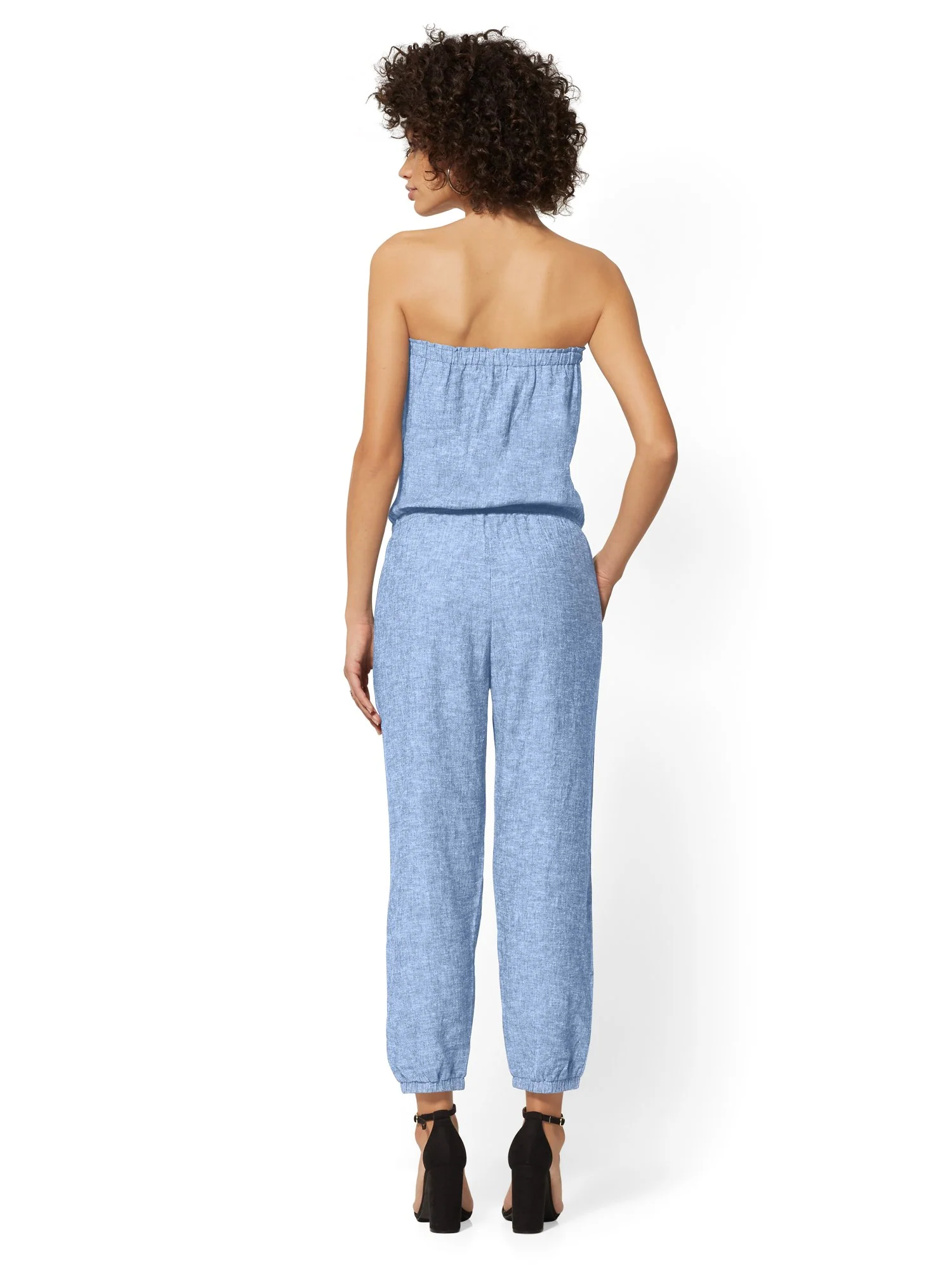 Strapless Linen-Blend Jumpsuit - Image 7