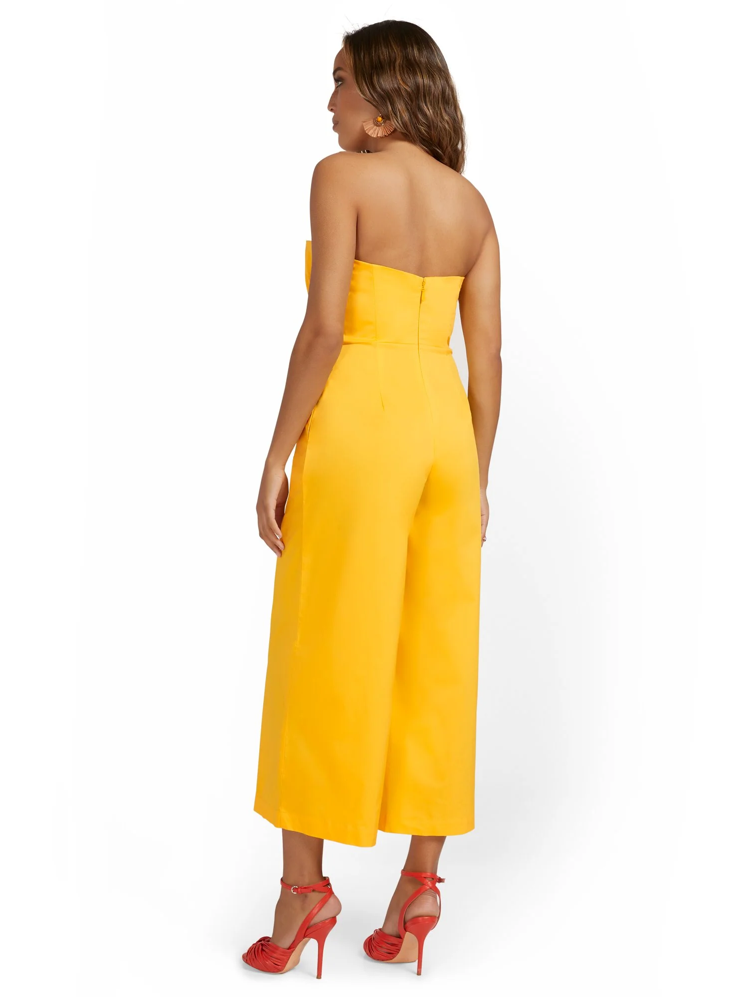 Strapless Ruffle-Top Wide-Leg Jumpsuit - Image 6
