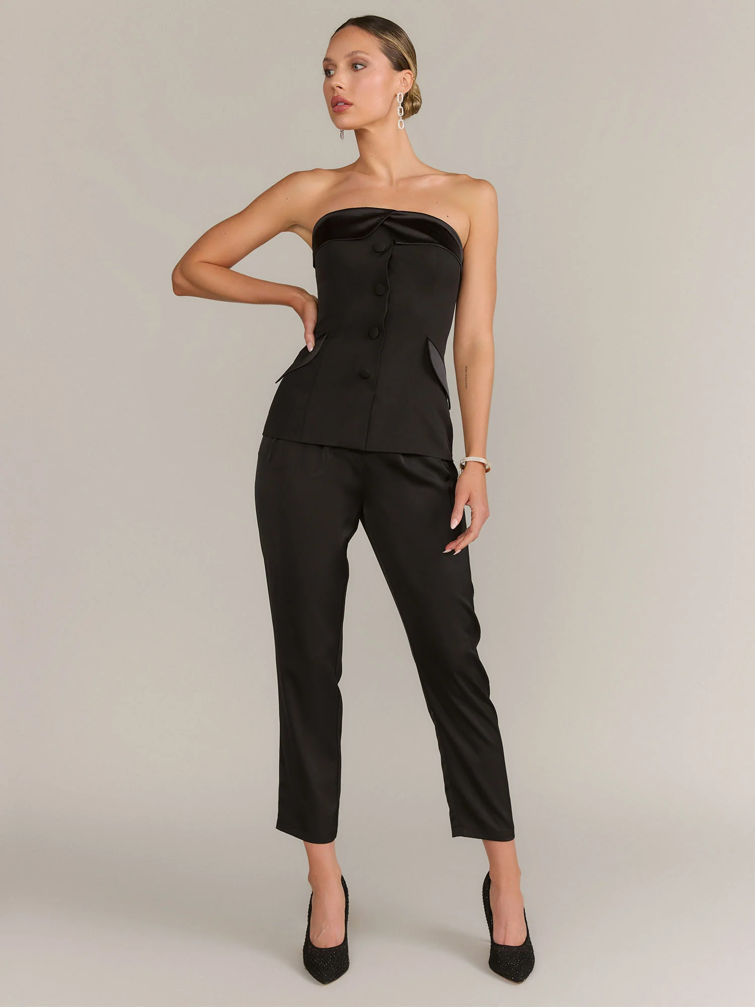 Do + Be Strapless Tuxedo Tube Top - Brands We Love - Image 2