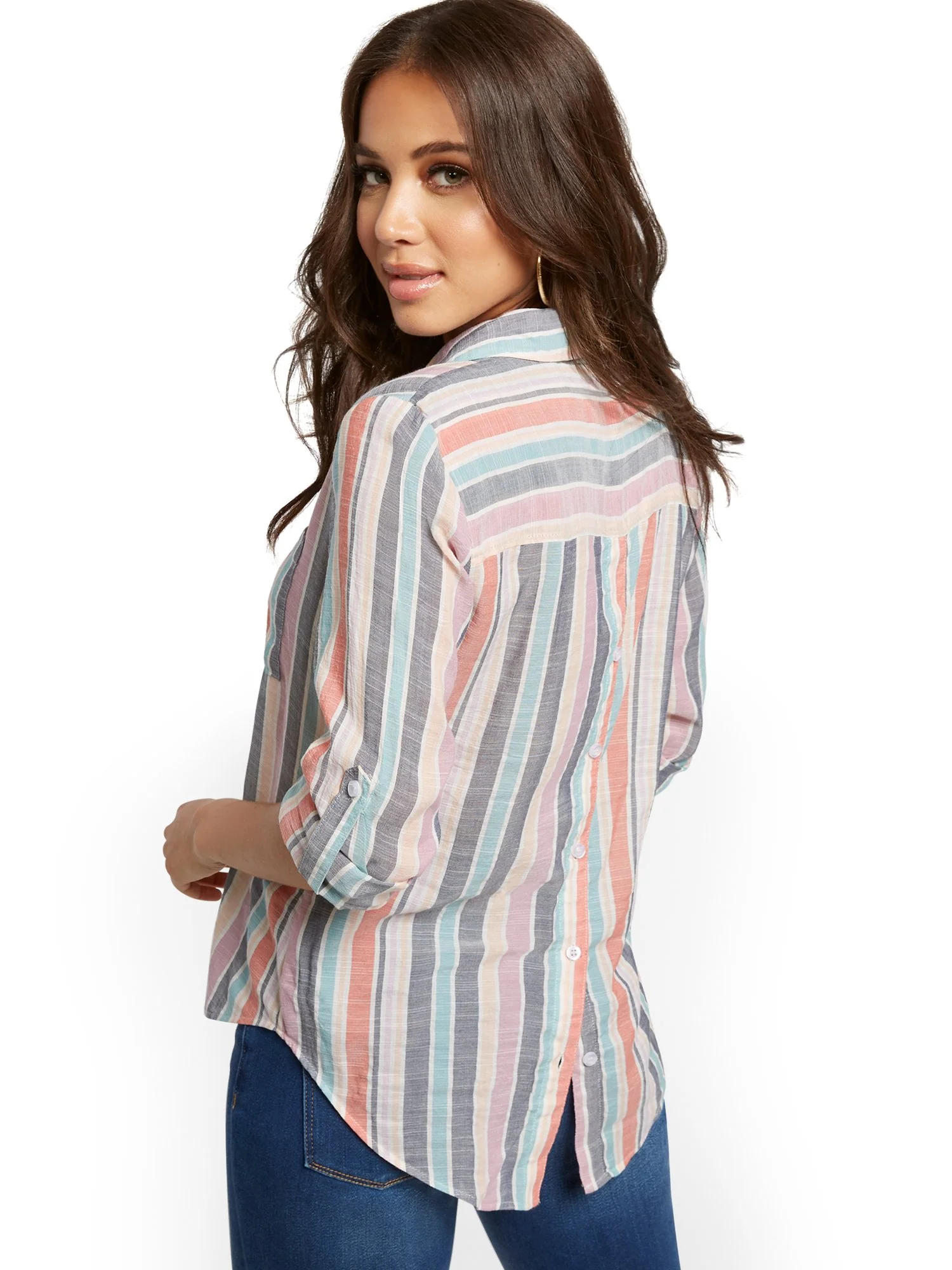 Stripe Button-Back Shirt - Image 2