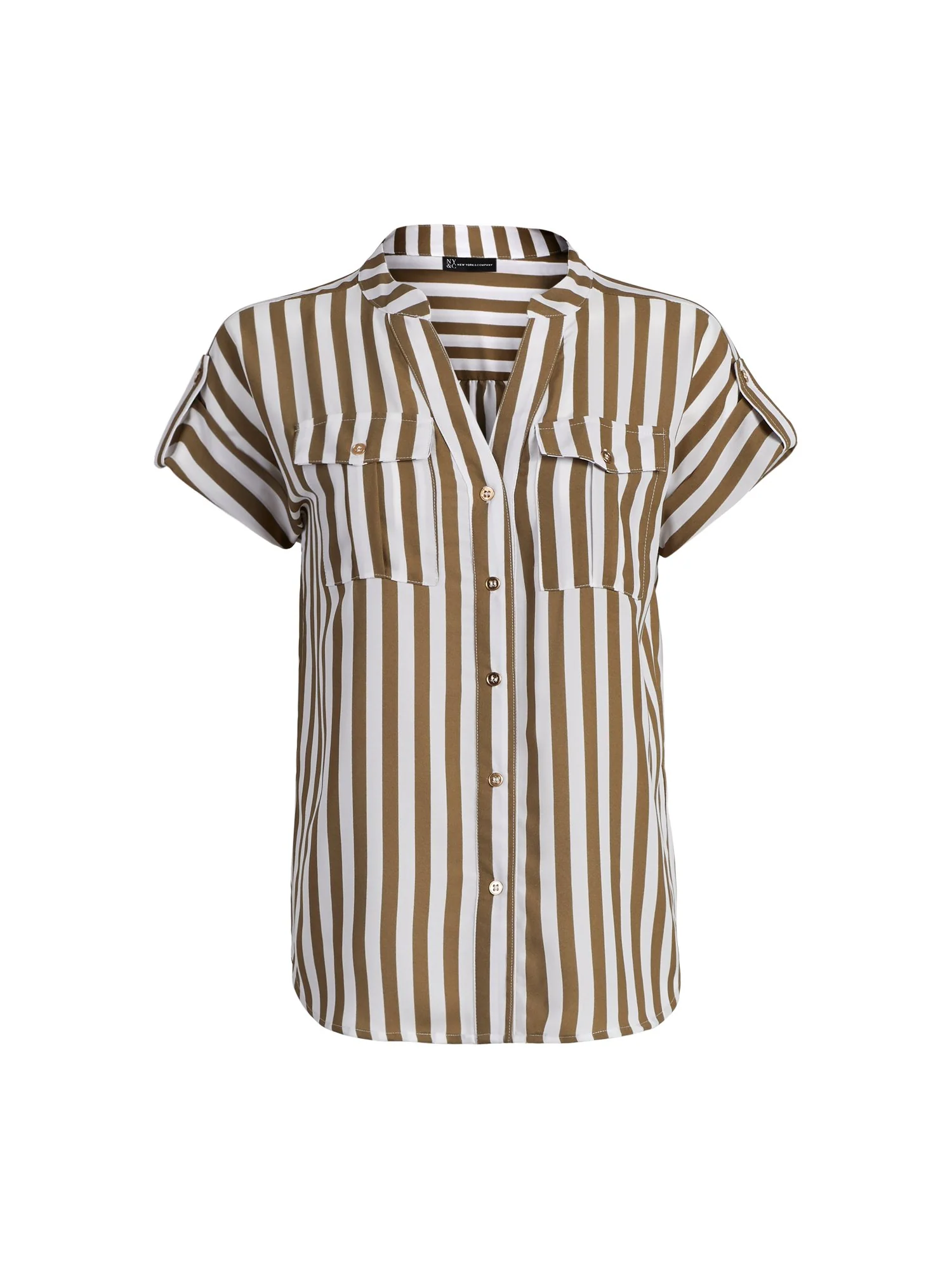 Stripe Button-Tab Utility Shirt