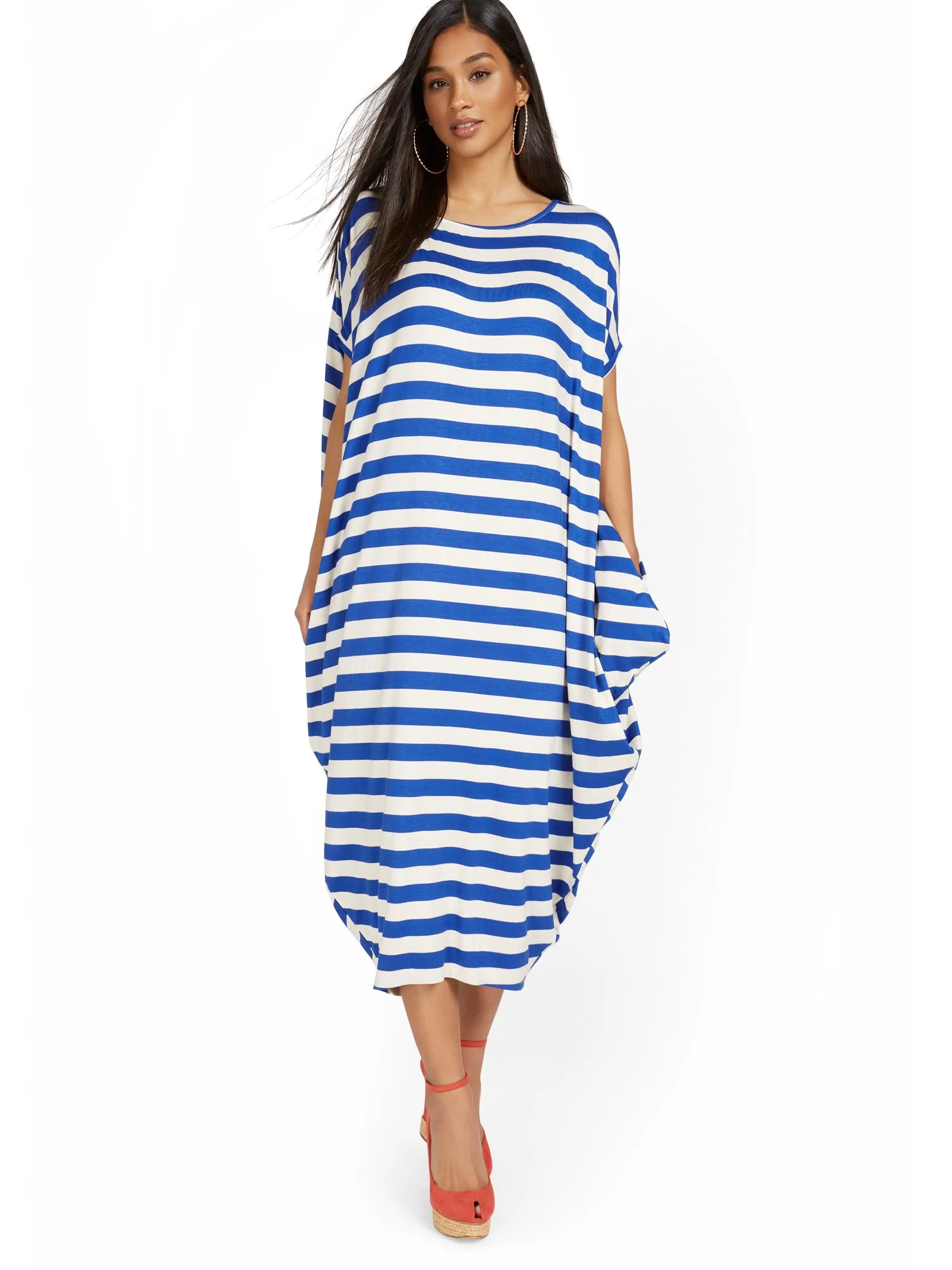 Stripe Cocoon Midi Dress - Image 2