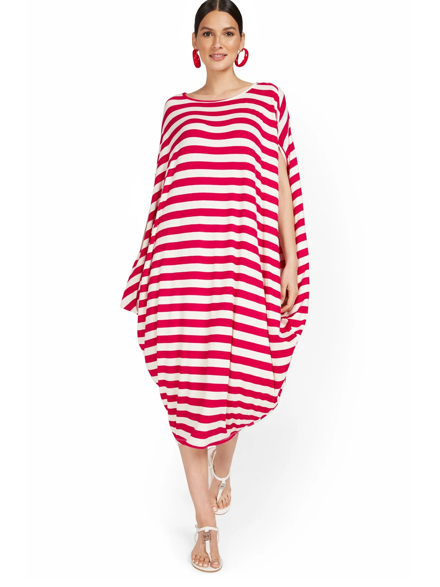 Stripe Cocoon Midi Dress - Image 5