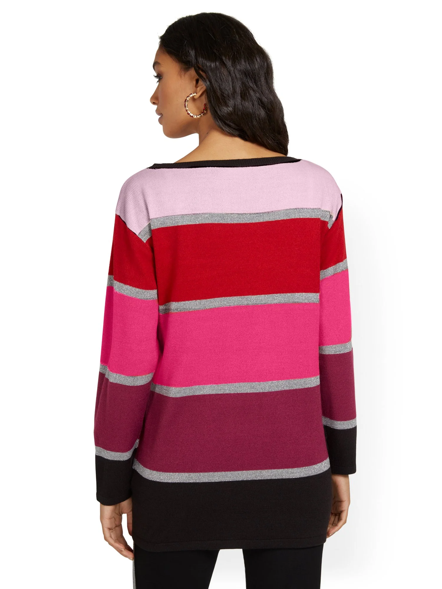 Stripe Slouch Tunic Sweater - Image 3