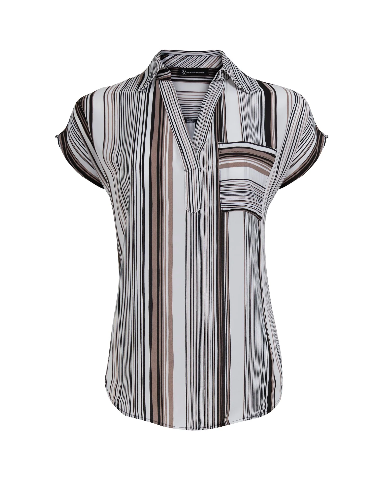 Stripe V-Neck Button-Back Top - Image 5