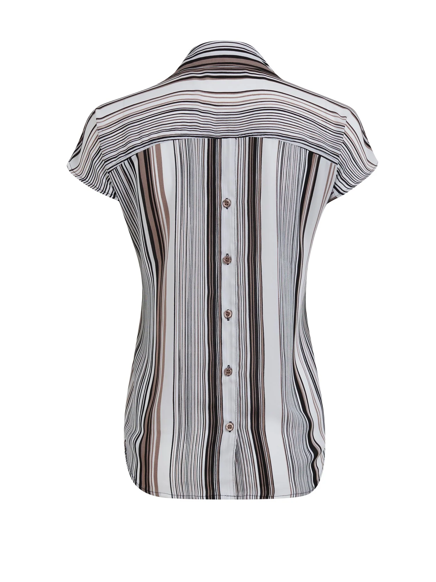 Stripe V-Neck Button-Back Top - Image 7