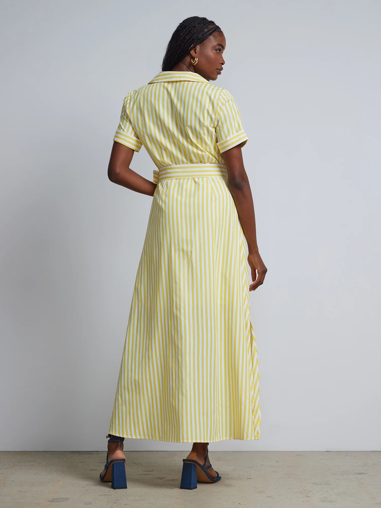 Striped Belted Maxi Shirtdress - Image 3