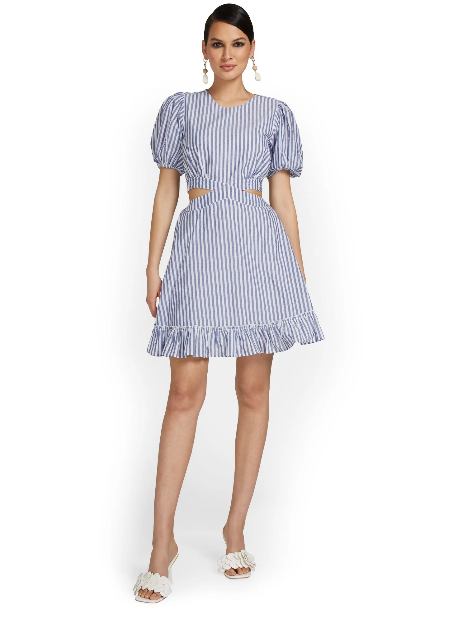 Striped Cut-Out Flare Dress - Lily & Cali - Image 2