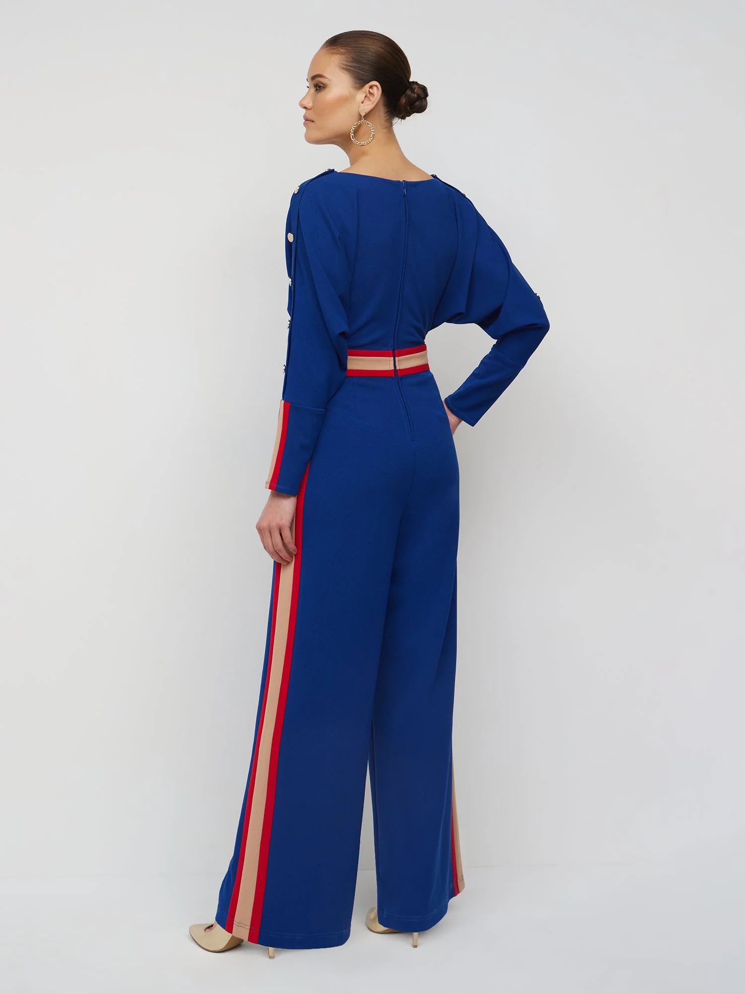 Striped Dolman Jumpsuit - Magic Crepe® - Image 2