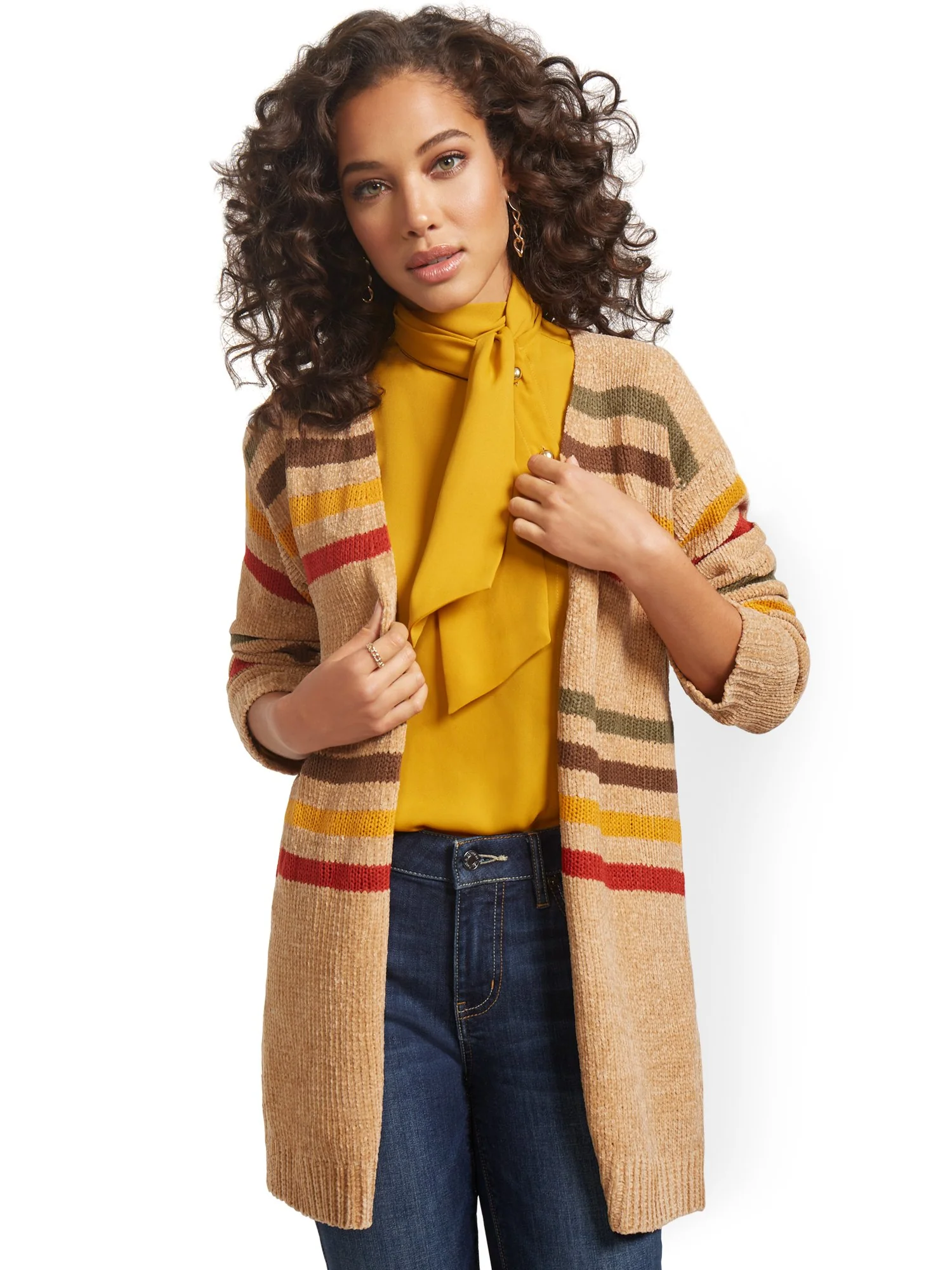Striped Open Cardigan - Image 6