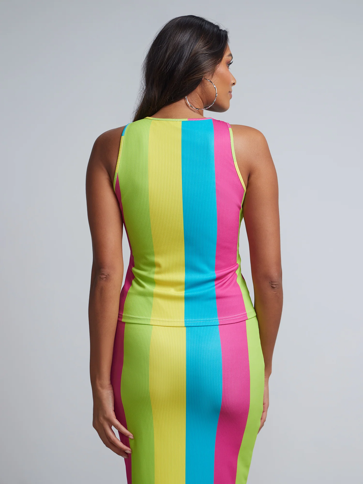 Striped Ribbed Halterneck Top - Image 3