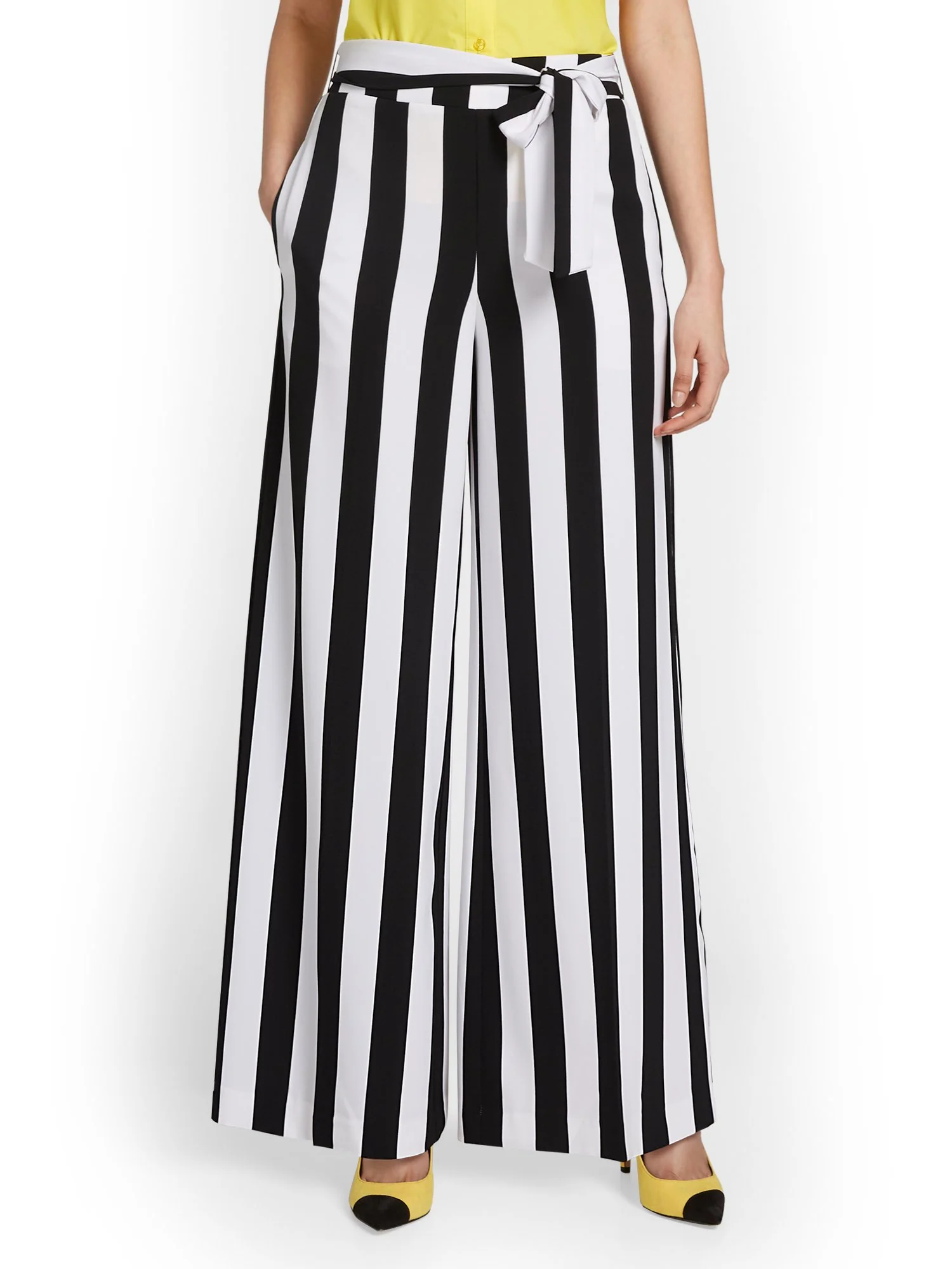 Striped Tie-Waist Palazzo Pant - Image 2
