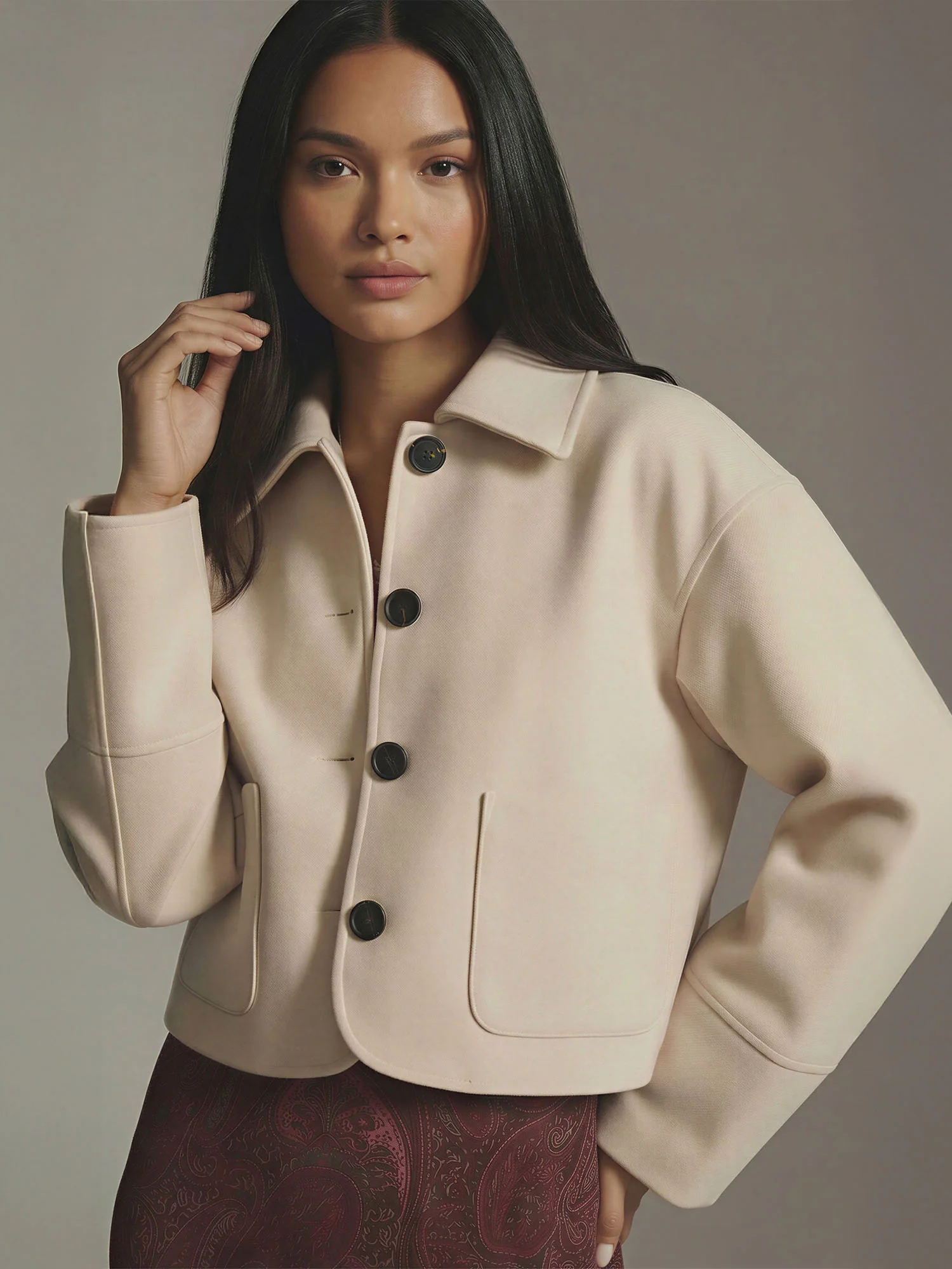 Suede Button Up Jacket