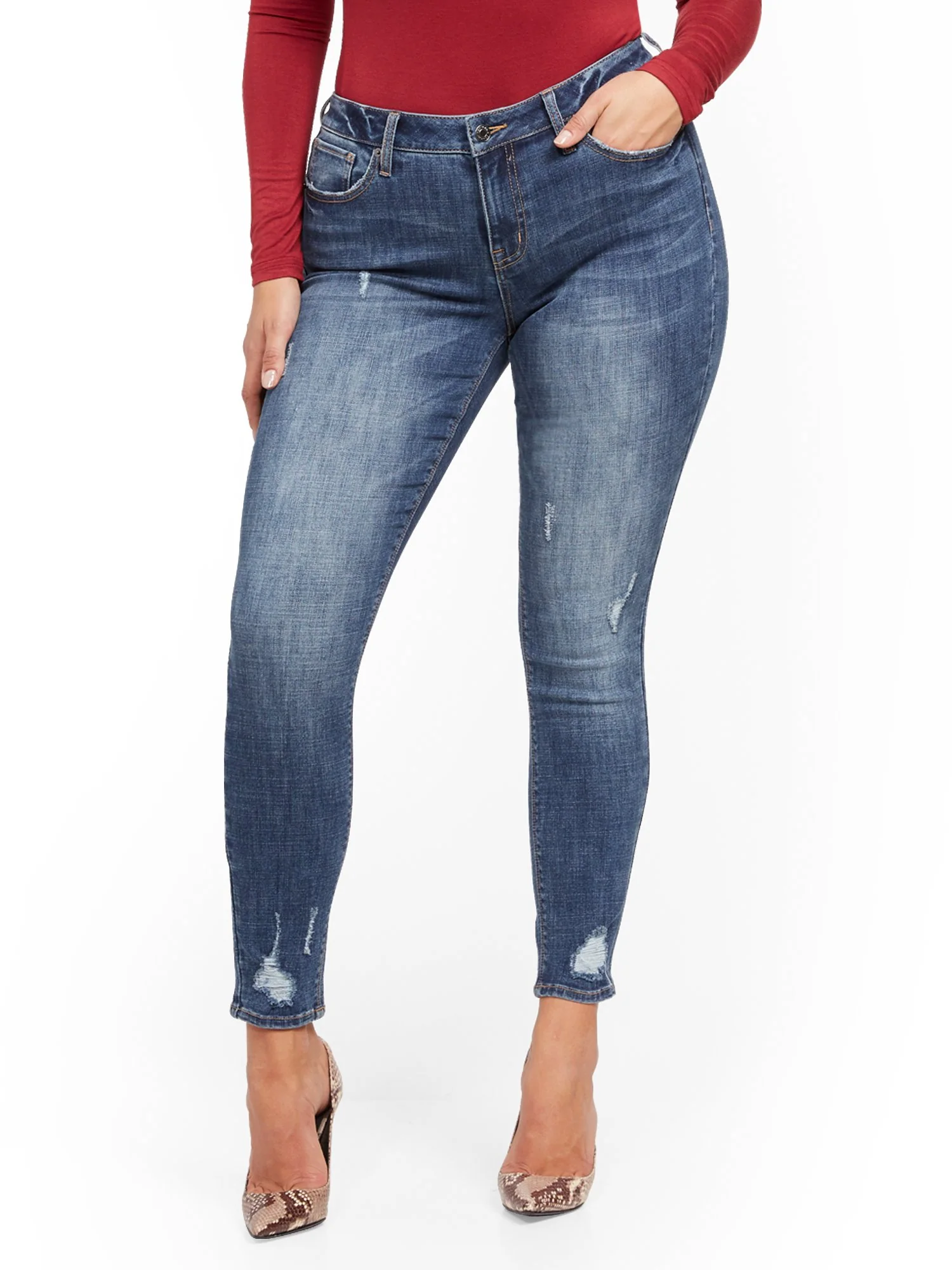 Sunday Mid-Rise Super-Skinny Jeans - Chameleon Blue - Image 2